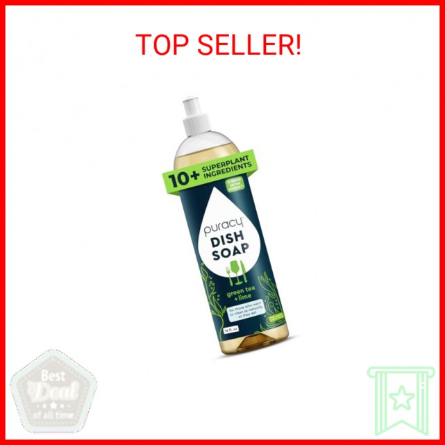 Puracy Natural Dish Soap – Skin-Softening Plant-Based Dishwashing Soap, Non-Toxi