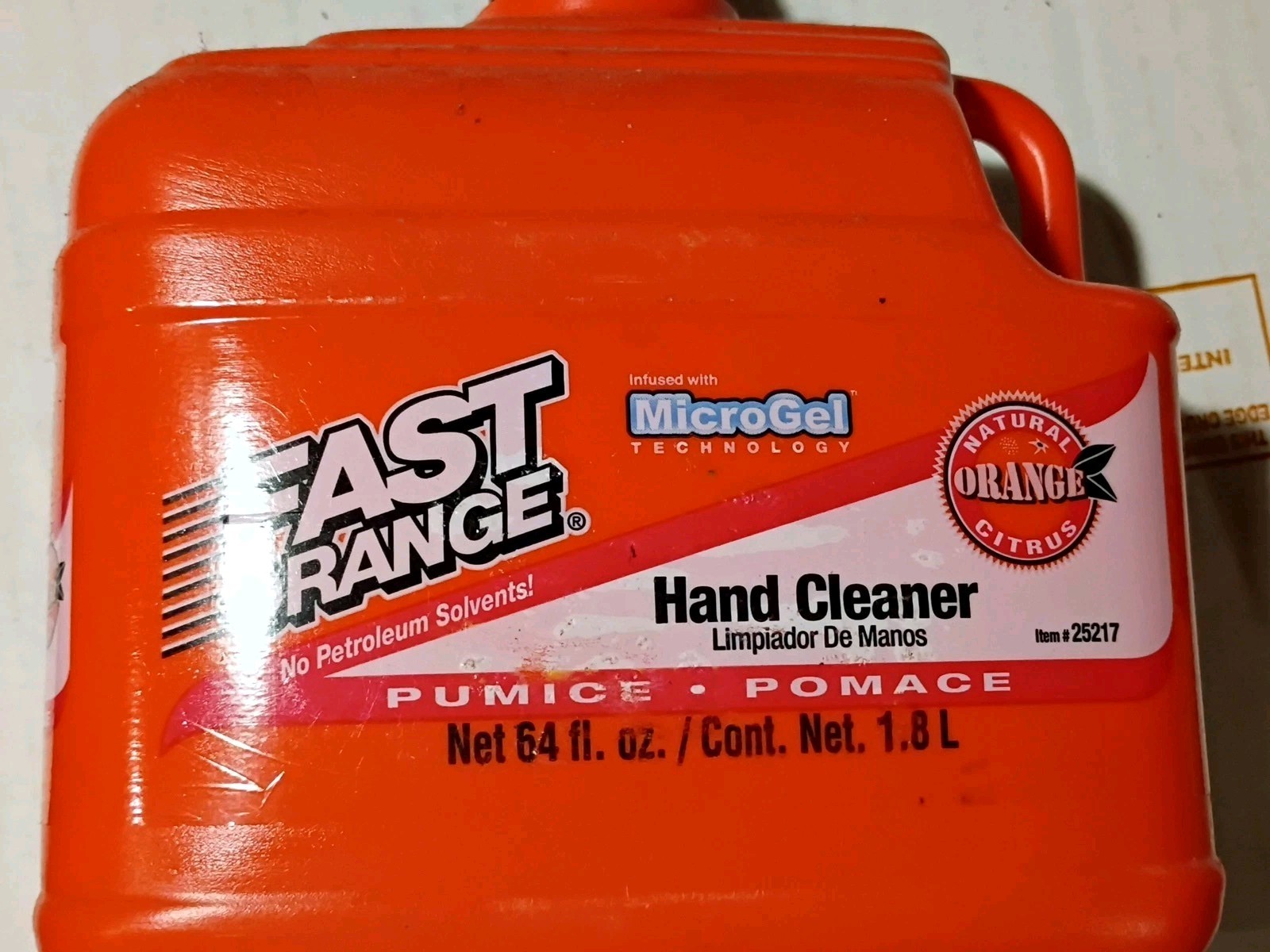 Permatex Fast Orange Pumice Lotion Hand Cleaner 1/2 Gallon With Pump (25217)