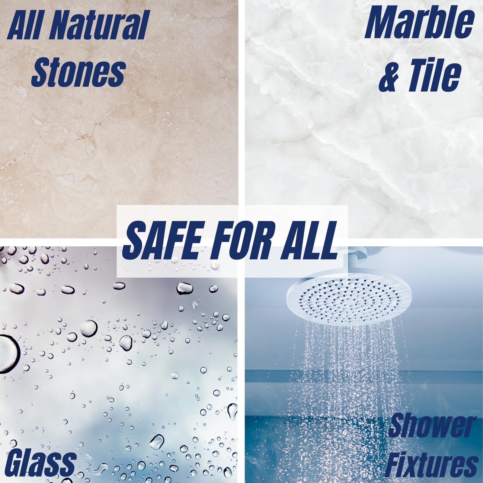 Natural Stone Shower Soap Scum Spray. For Cleaning Bathtubs, Glass Doors, Tub…