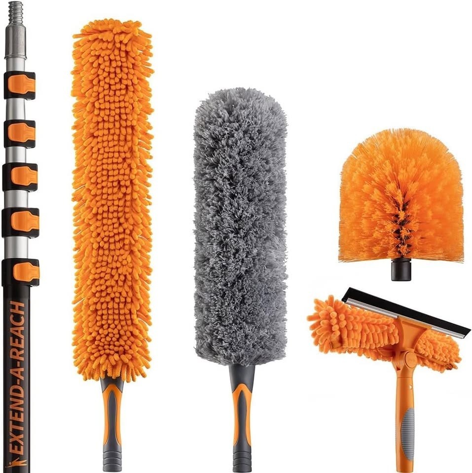 30FT High Reach Duster Kit Extension Pole Ceiling Fan Window Cleaner Set NEW!