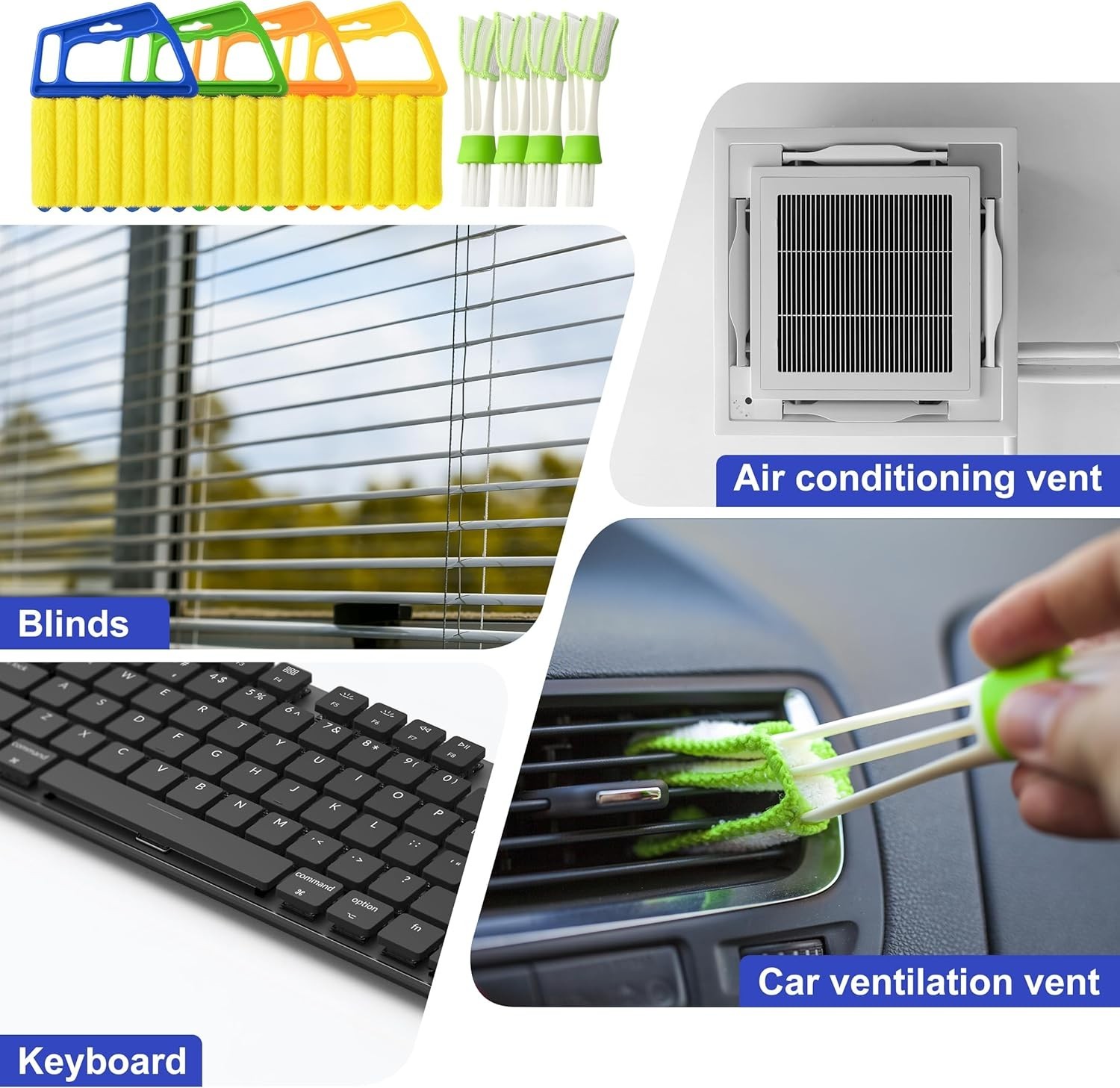 Blind Cleaner Duster Tool – 4 Pcs 7 Fingers Anti-Shedding Window Blind Cleane…