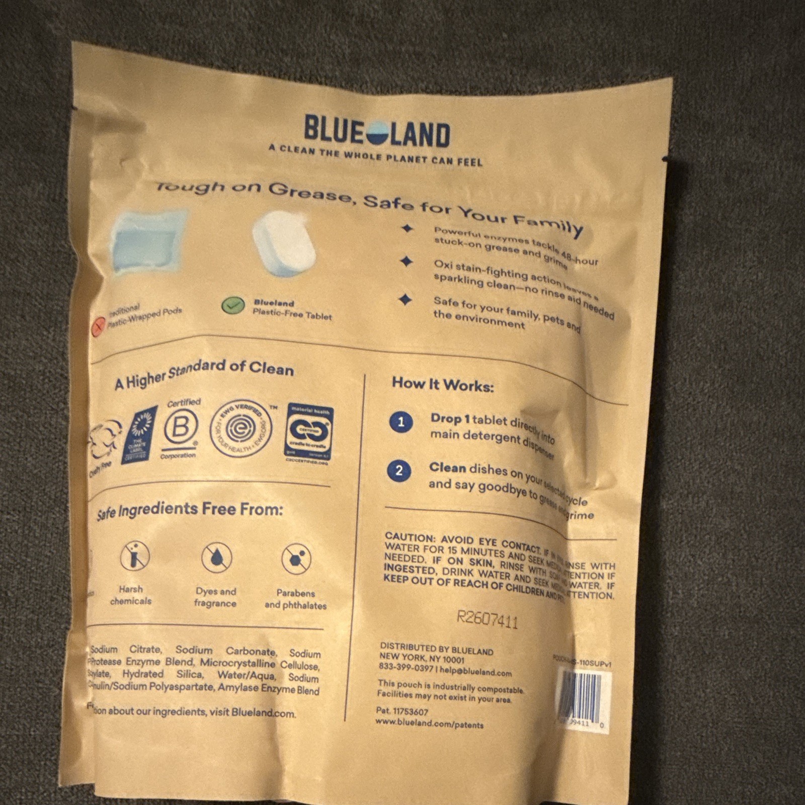 Blueland Dishwasher Detergent Tablets Free & Clear 110 Loads (2 bags)