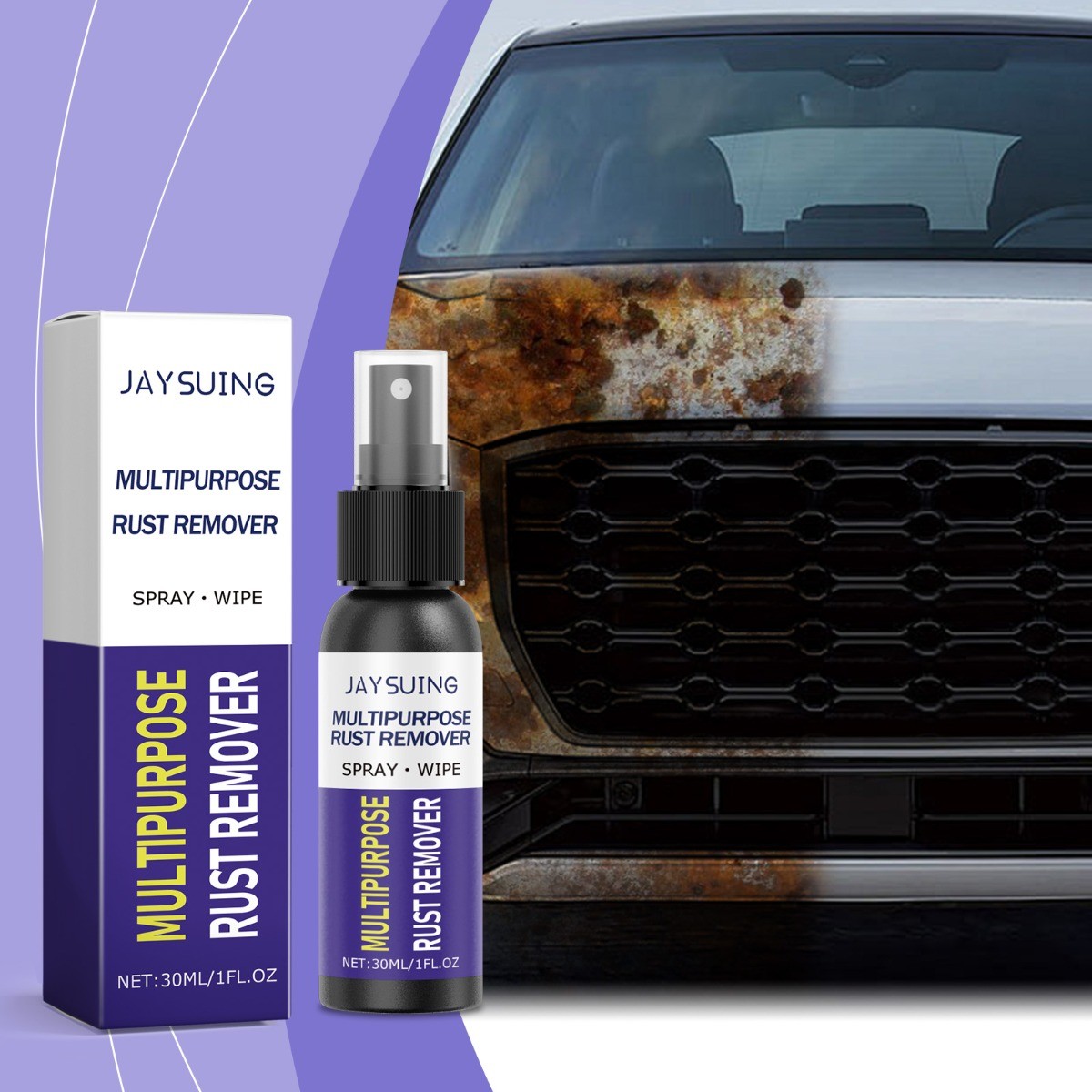 Metal Rust Remover 30ml for Car Wheels Faucets Stainless Steel Polish & Protect