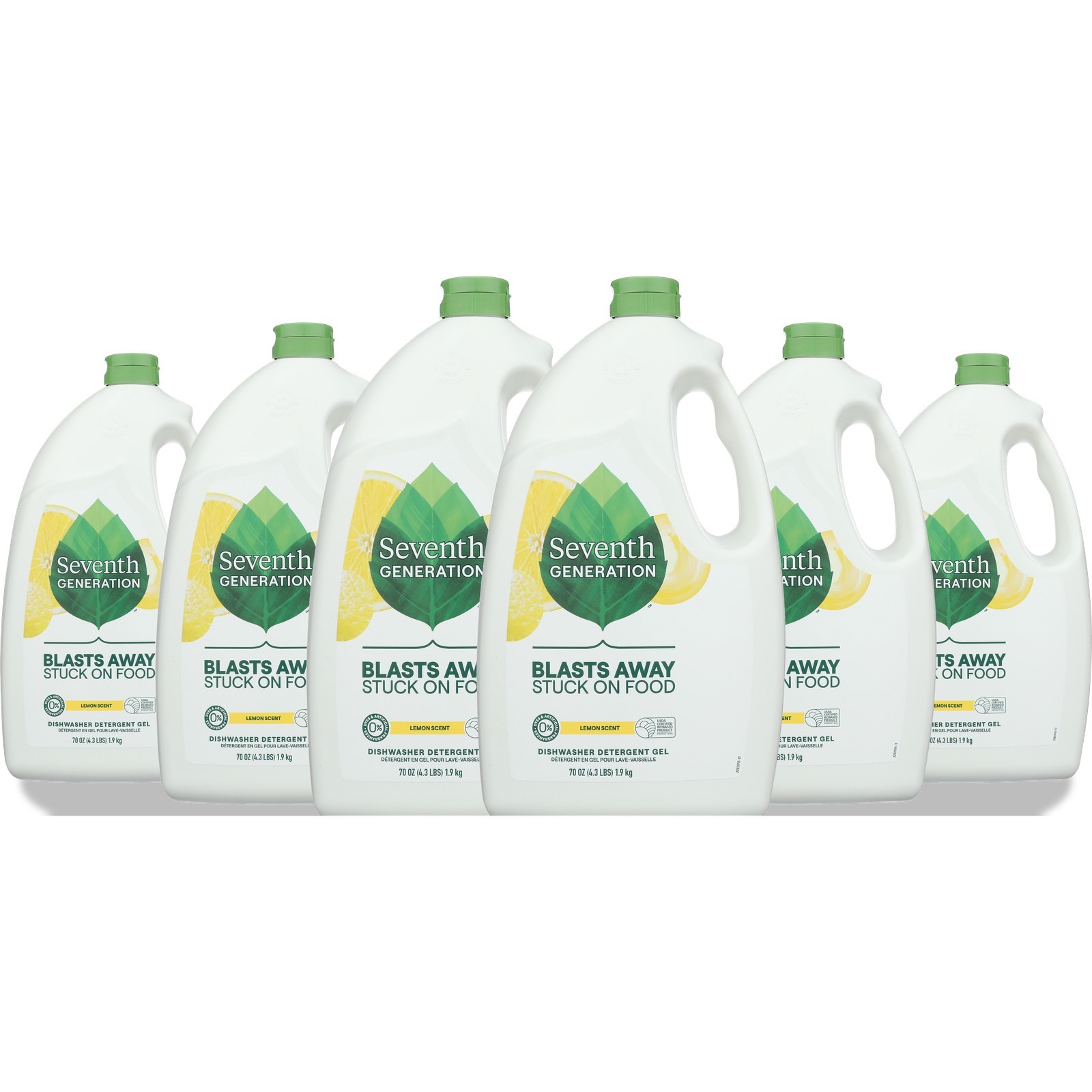 Seventh Generation Lemon Dishwasher Detergent Gel 70 Oz 6 Pack