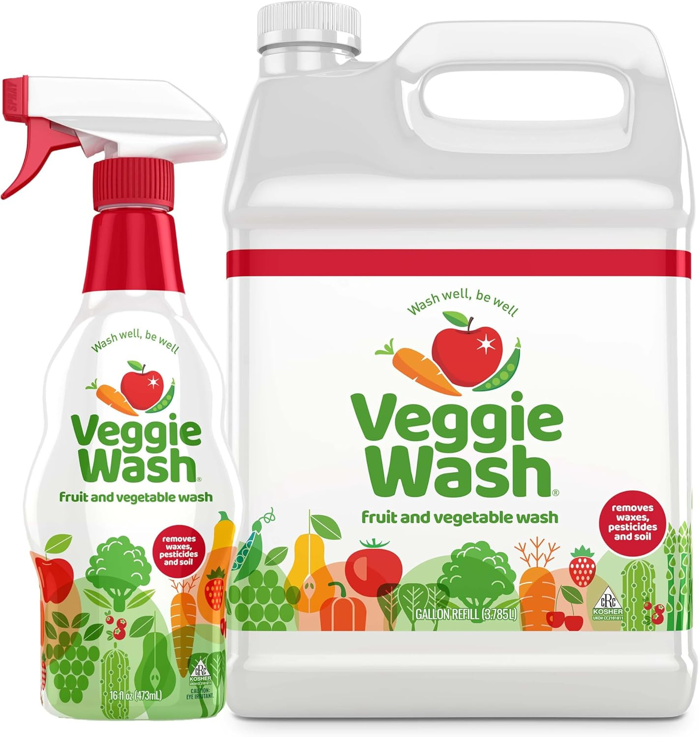 Fruit & Vegetable Wash, Produce Wash and Cleaner Bundle Pack – 16 Oz. Spray a…