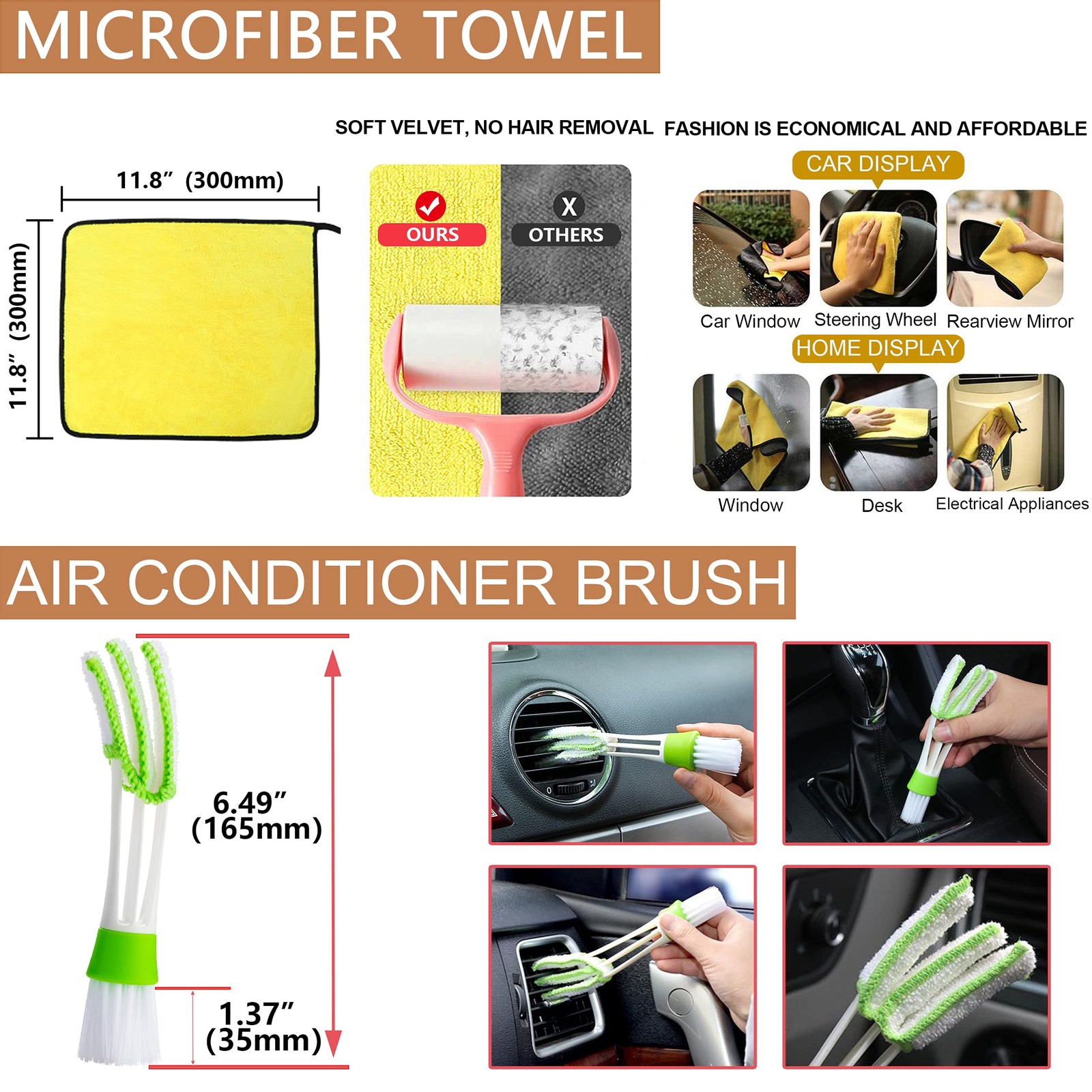 12Pcs Car Wheel & Tire Brush Kit,Including 17inch Long Wheel Brush,Short Hand…