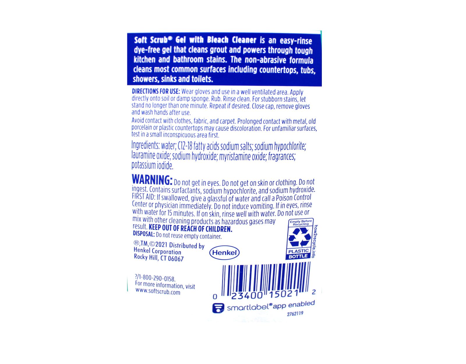 Soft Scrub Gel Cleaner With Bleach Removes Mold Mildew Stains 28.6 oz Pack of 4