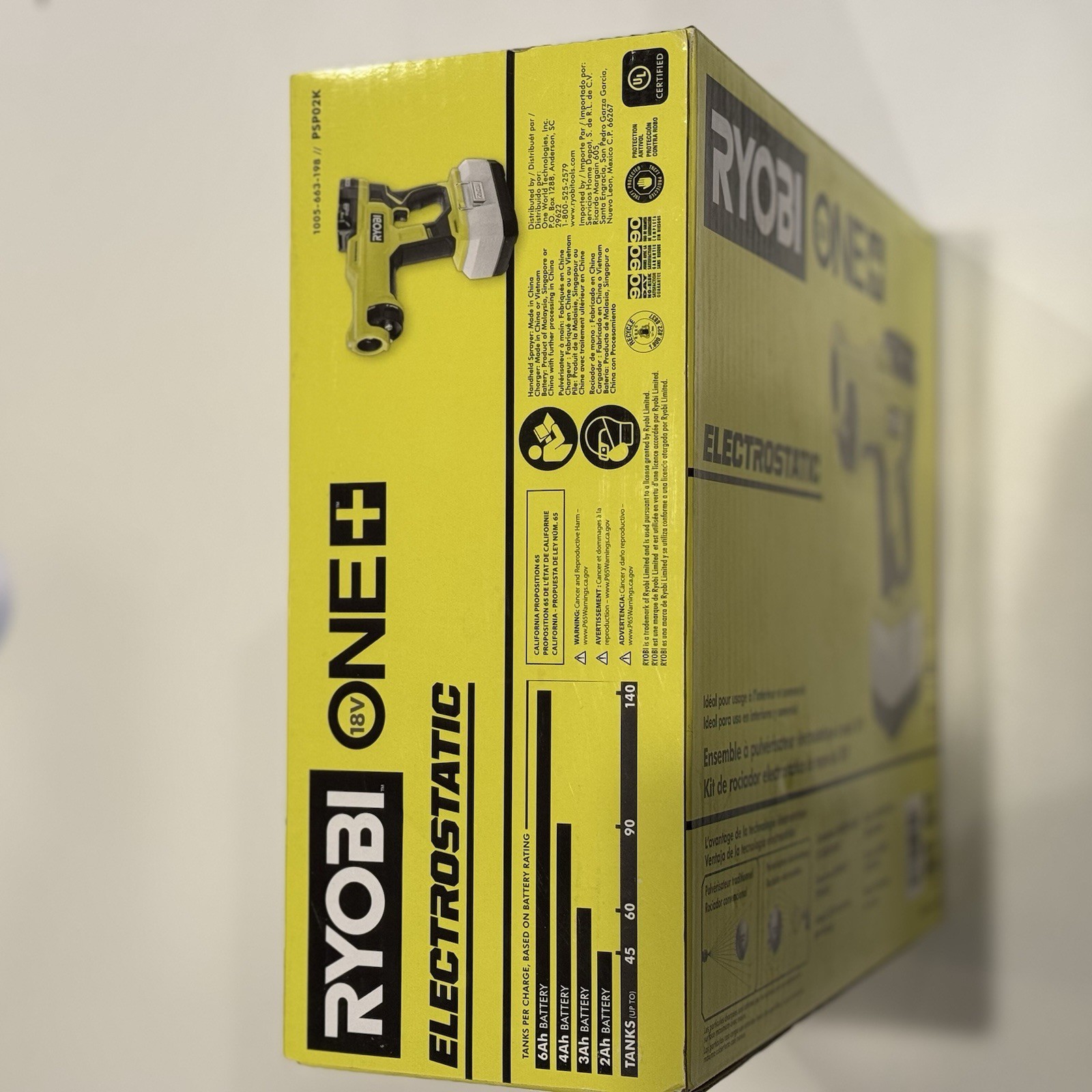 Ryobi ONE+ 18V Cordless Handheld ElectroStatic Sprayer Kit + BATTERY & CHARGER