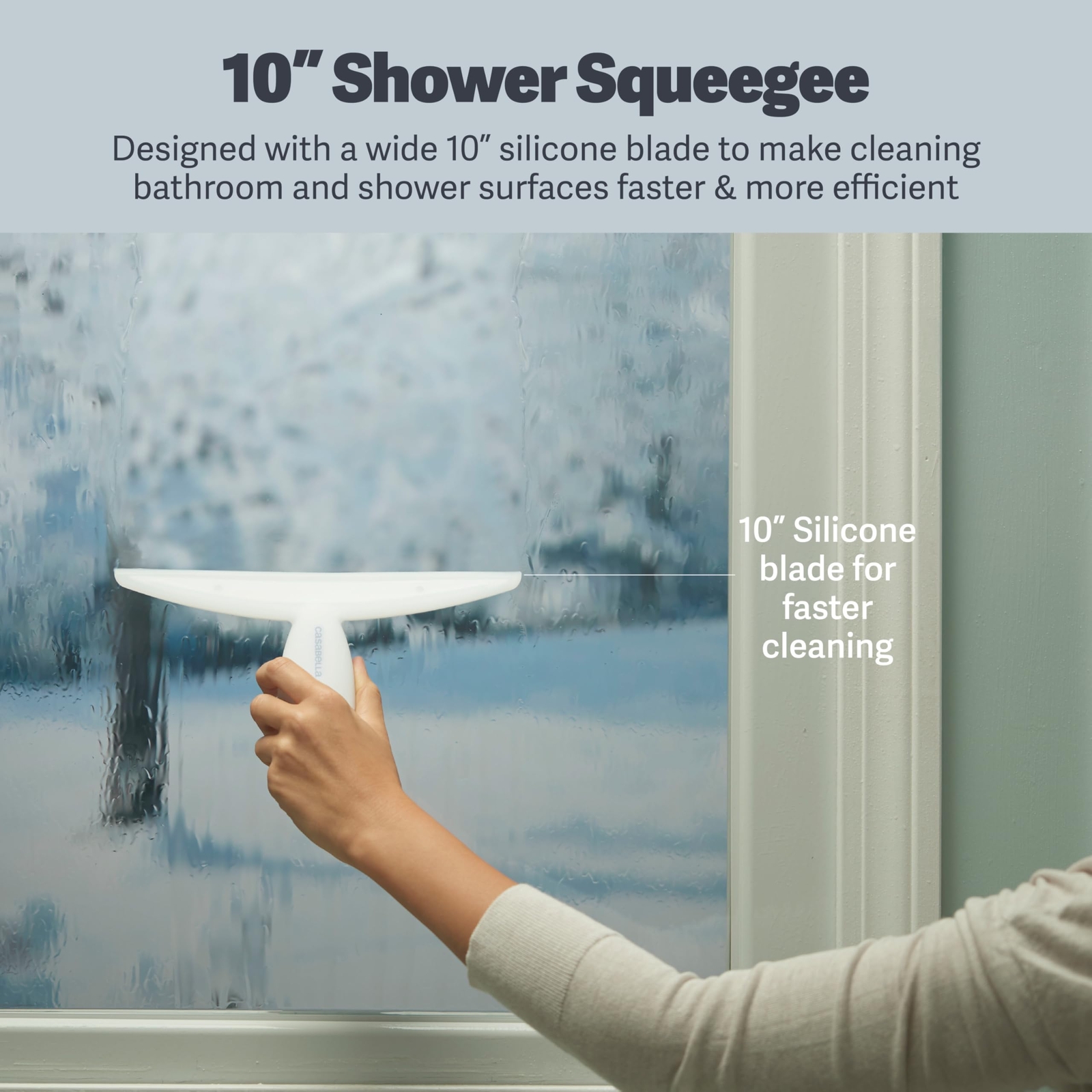 Casabella Clip-on Silicone Squeegee 10-1/8 x 6-3/4 Inches