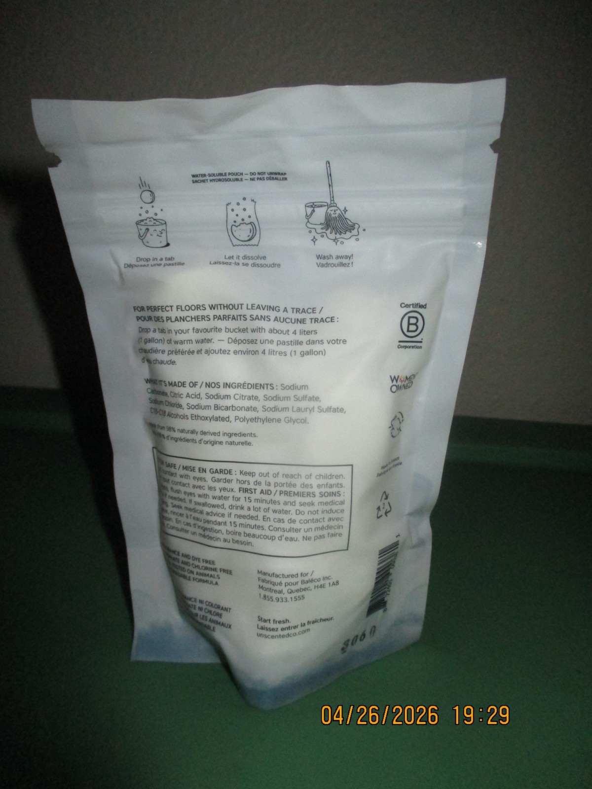 The Unscented Company Floor Cleaner, 22 Tabs, 4.1 oz (116 g)