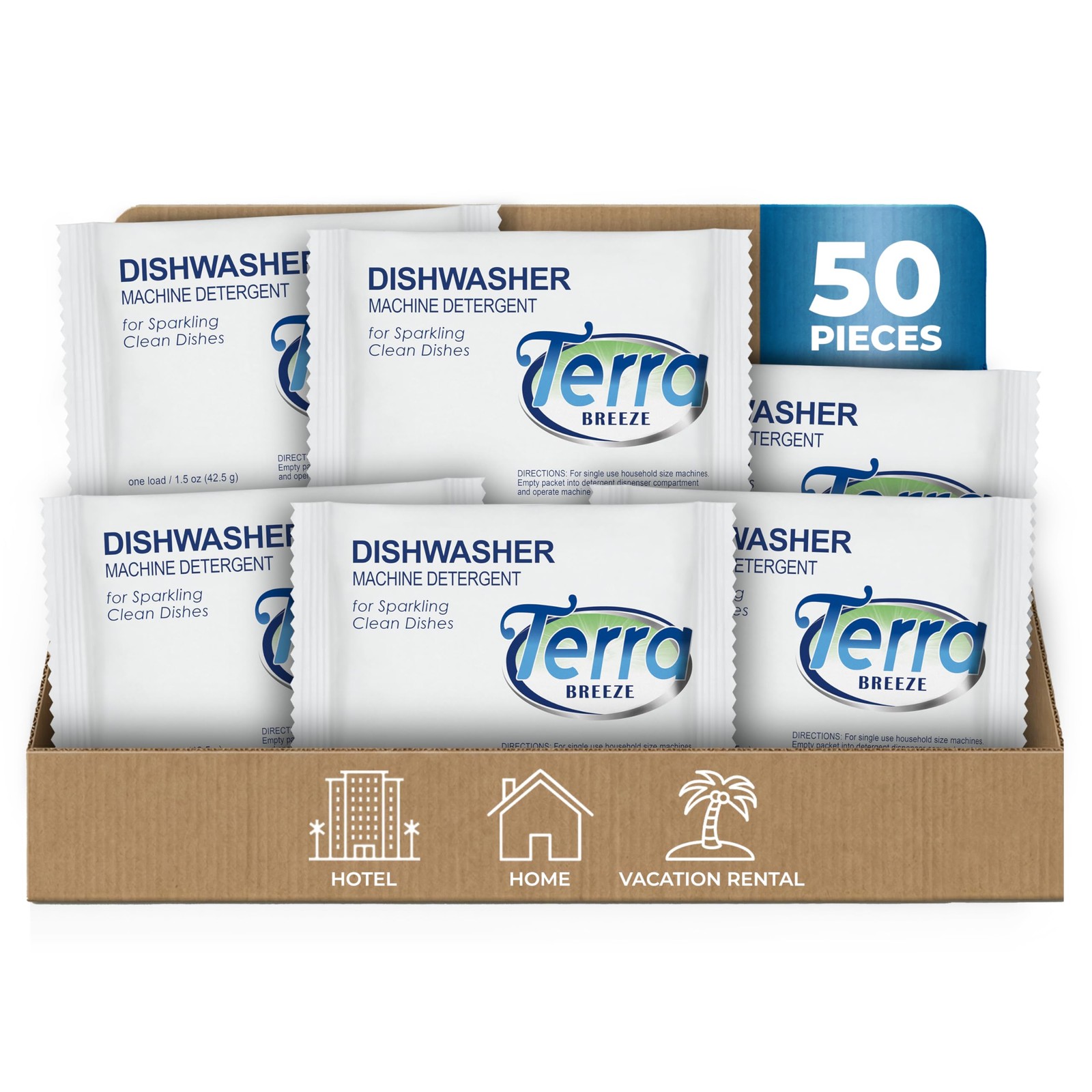 Automatic Dishwasher Detergent Powder,1.5 oz. Individually Wrapped Packets (5…