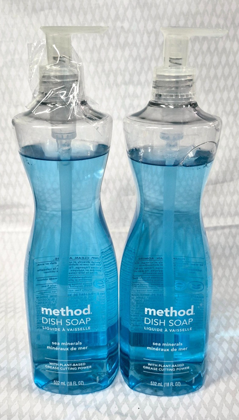 Method Dish Soap Sea Minerals With Plant Based Grease Cutting Power 18 oz LOT/2