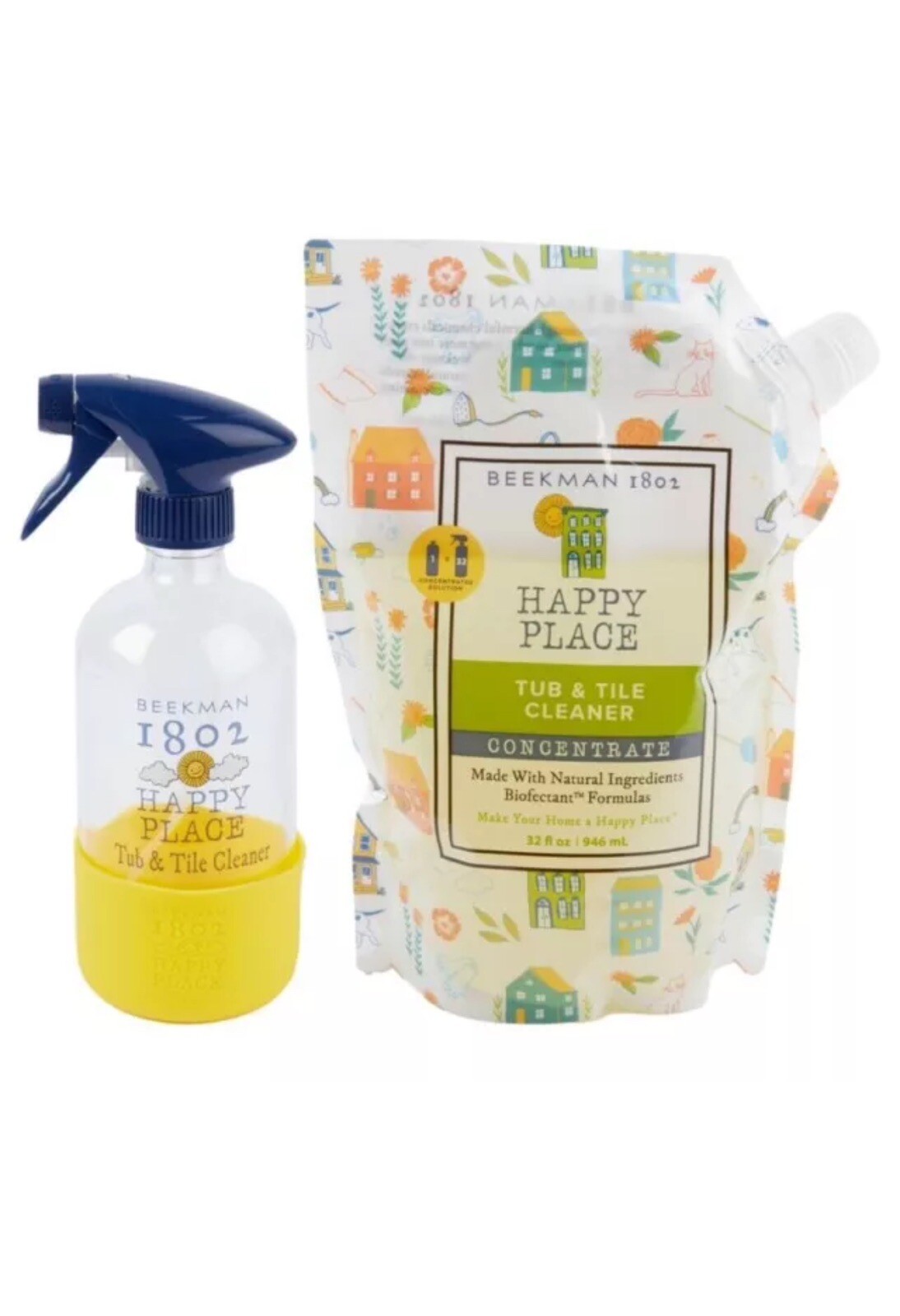 Beekman Happy Place Tub & Tile 32 oz. Concentrate Cleaning Set-Sweet Grass-