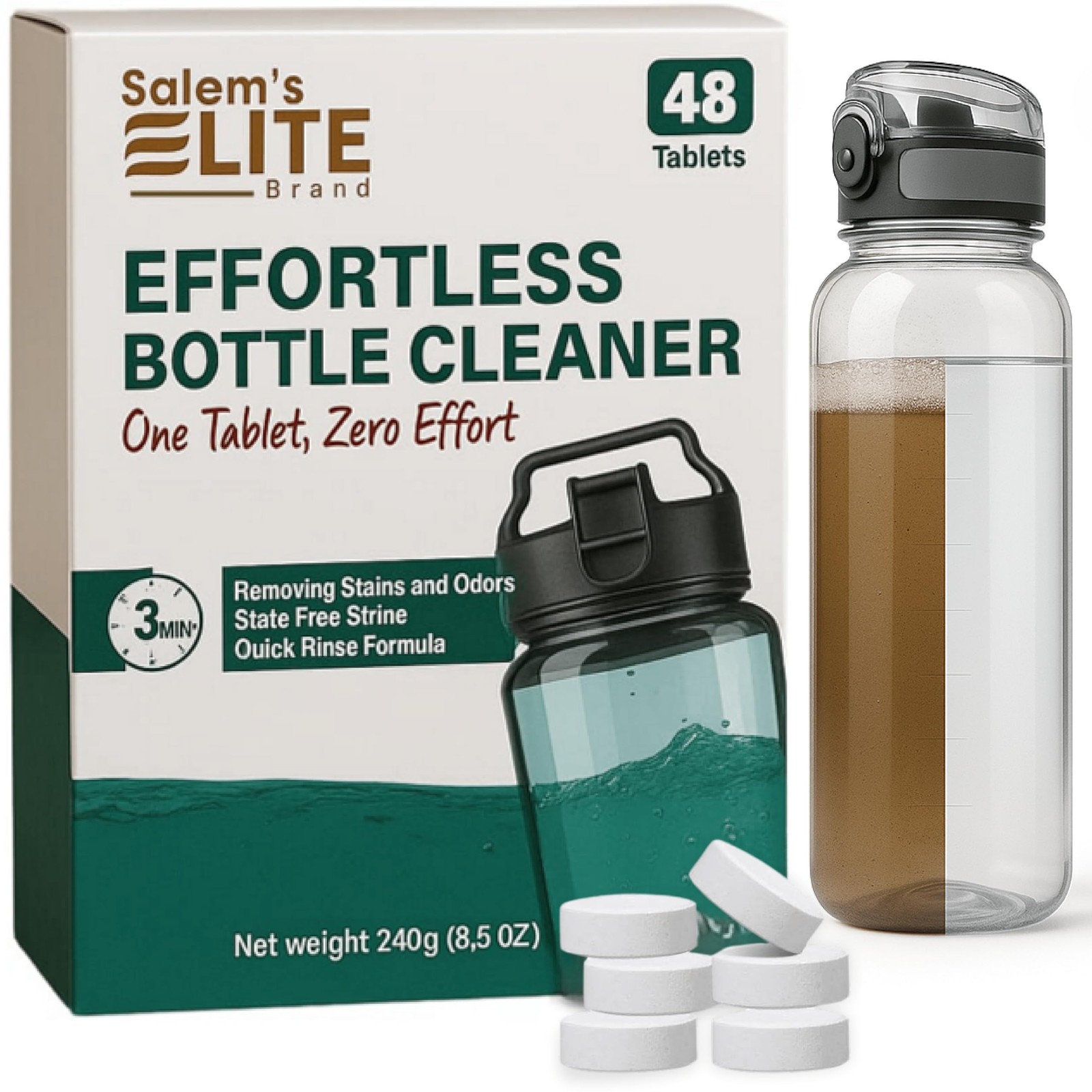 Salem’s Elite 48 Effervescent Water Bottle Cleaning Tablets | Tumbler Cleanin…