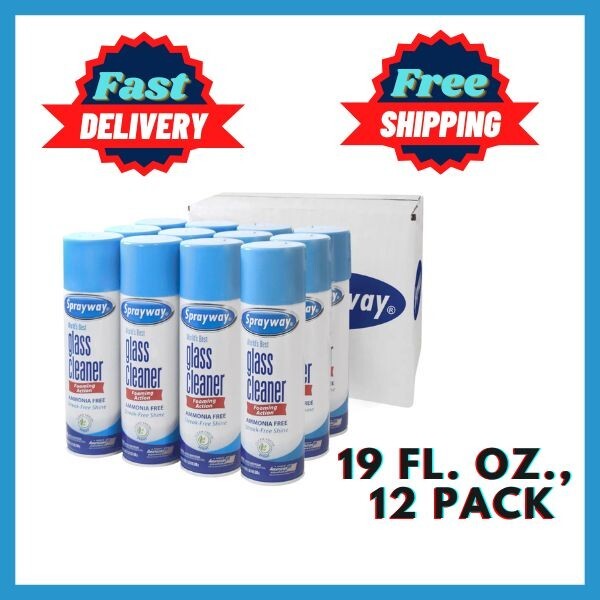 Sprayway World’s Best Glass Cleaner, Value Pack, Fresh scent 19oz each -12 Pack