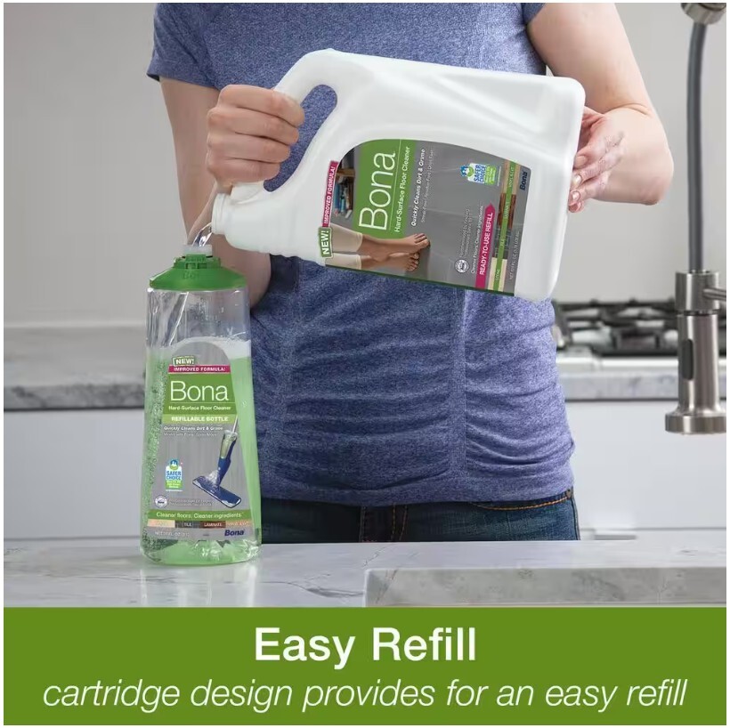 Bona Hard-Surface Floor Cleaner, Refillable Bottle – 34 oz.