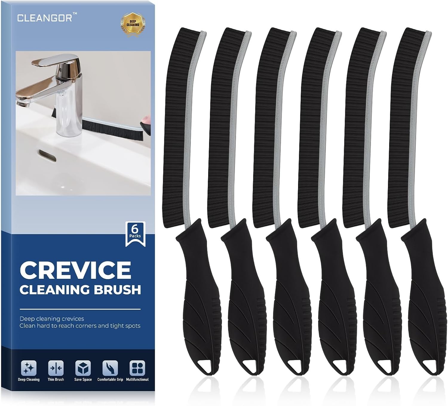 Crevice Cleaning Brushes, Cleaner Scrub Brush Tool for Hard to Tight Space, …