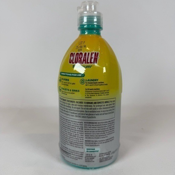 Set 4 Cloralen Platinum Lemon Fresh Bleach Liquid Gel 20.29 fl oz 3-in-1
