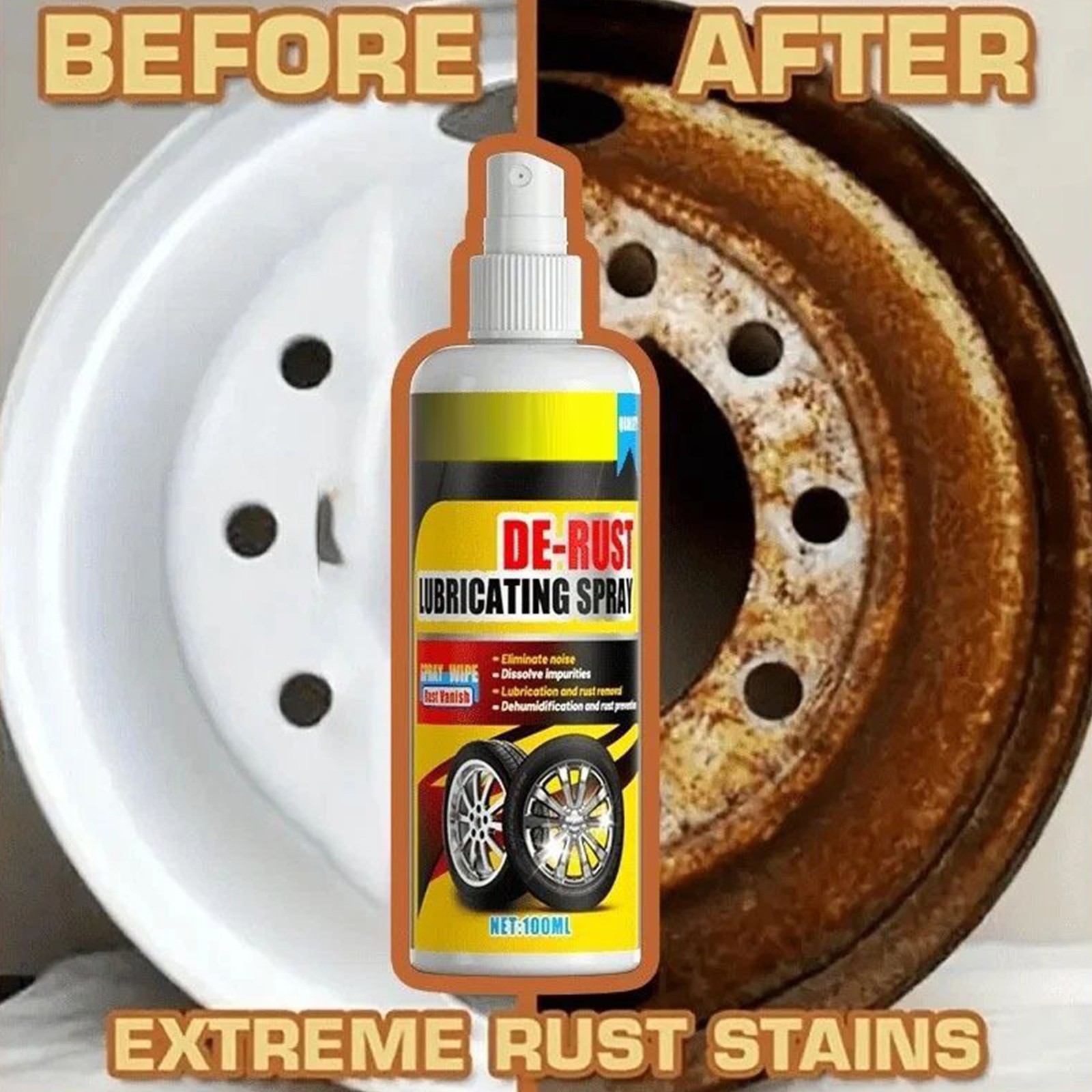 100ml Multifunctional Metal Rust Remover Mist Stain Cleaning for Metal Surface