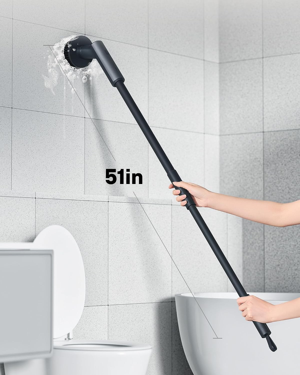 HOTO Cordless Electric Spin Scrubber, Waterproof Brush Bathroom Floor Tile