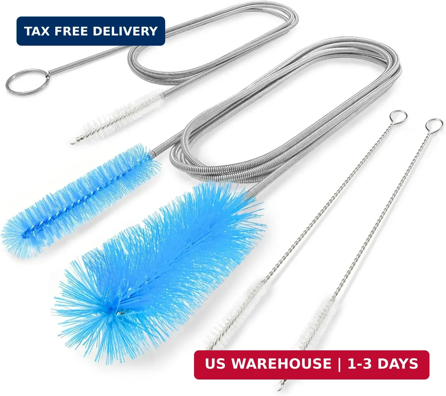 Flexible Drain Brush, 66 Inch Long Double Ended Hose Pipe and 58 Inch Tube Clean