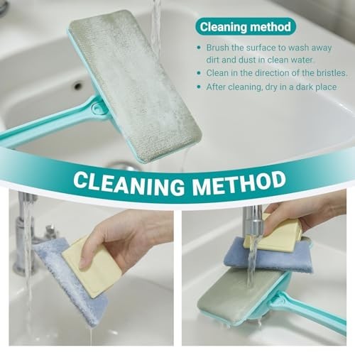 Versatile Window Cleaner Tool Set – 3 Track Brushes, 6 Cloths, Wet/Dry Use