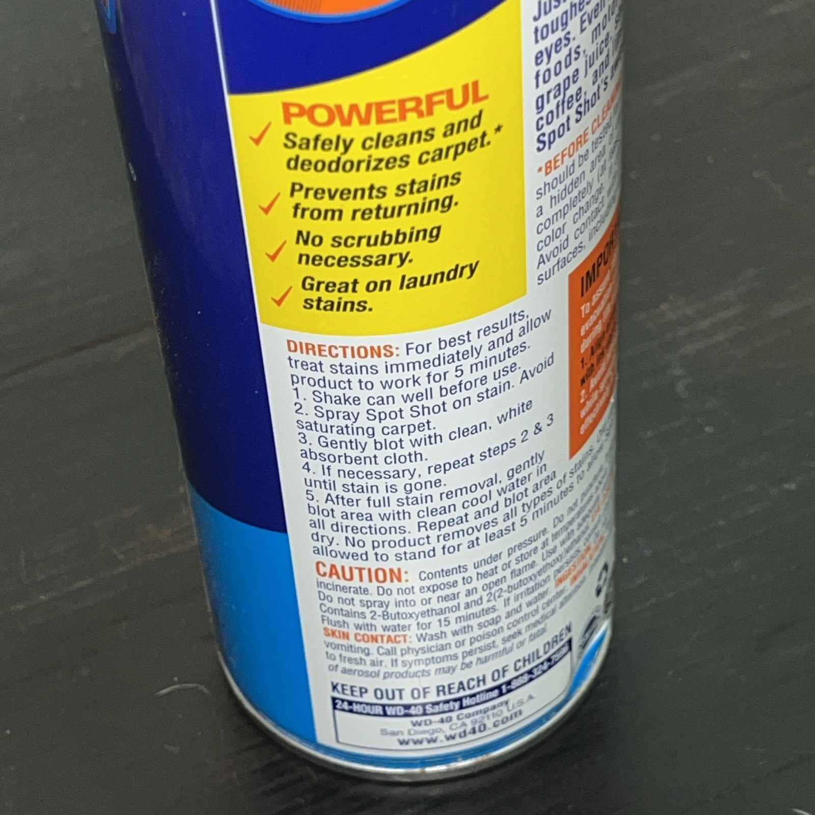 Spot Shot Instant Carpet Stain Remover Aerosol Spray 16oz NOS