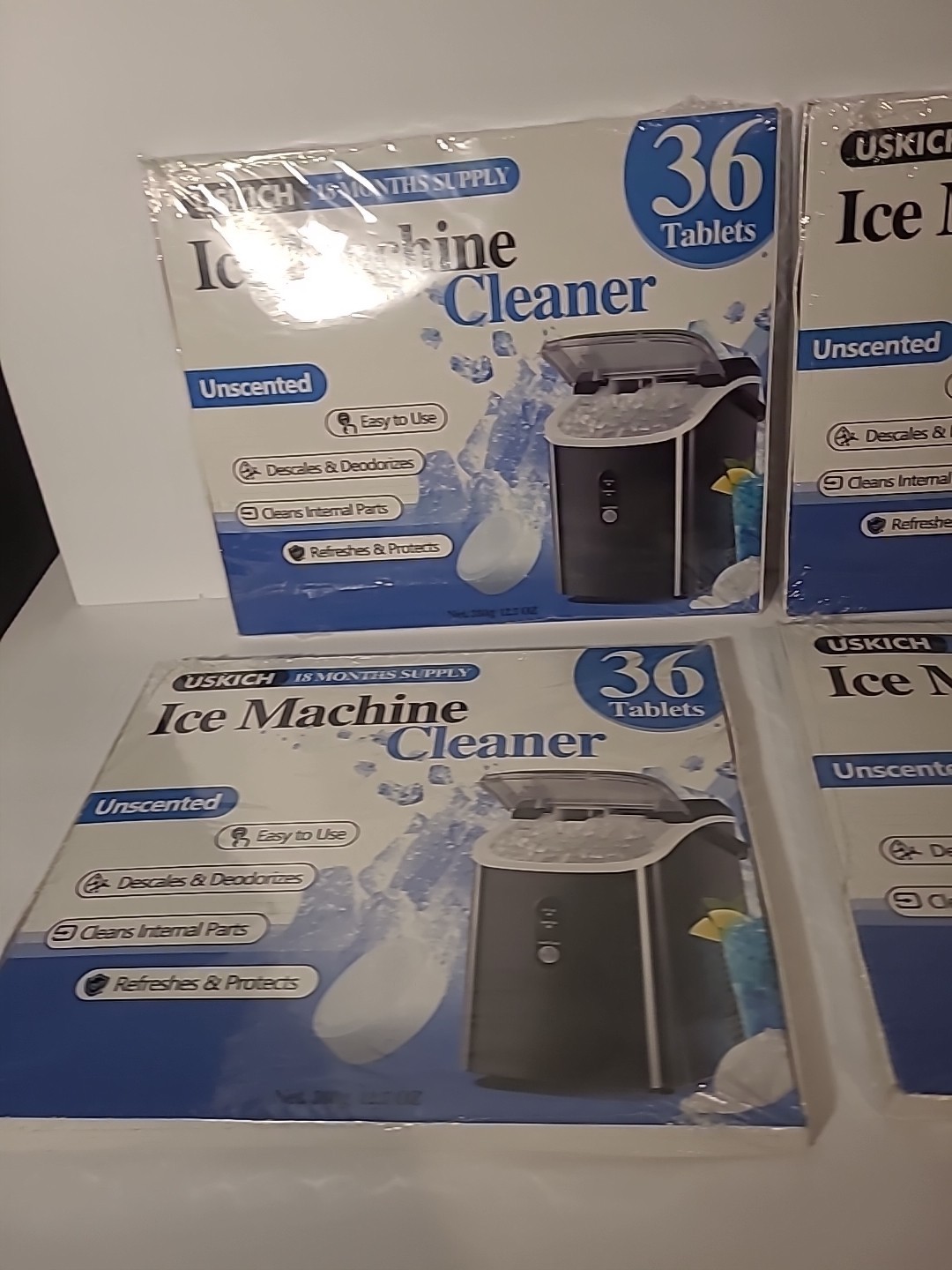 (4)USKICH Ice Machine Cleaner Descaler Tablets 36Pc Ice Maker Cleaner Compatible
