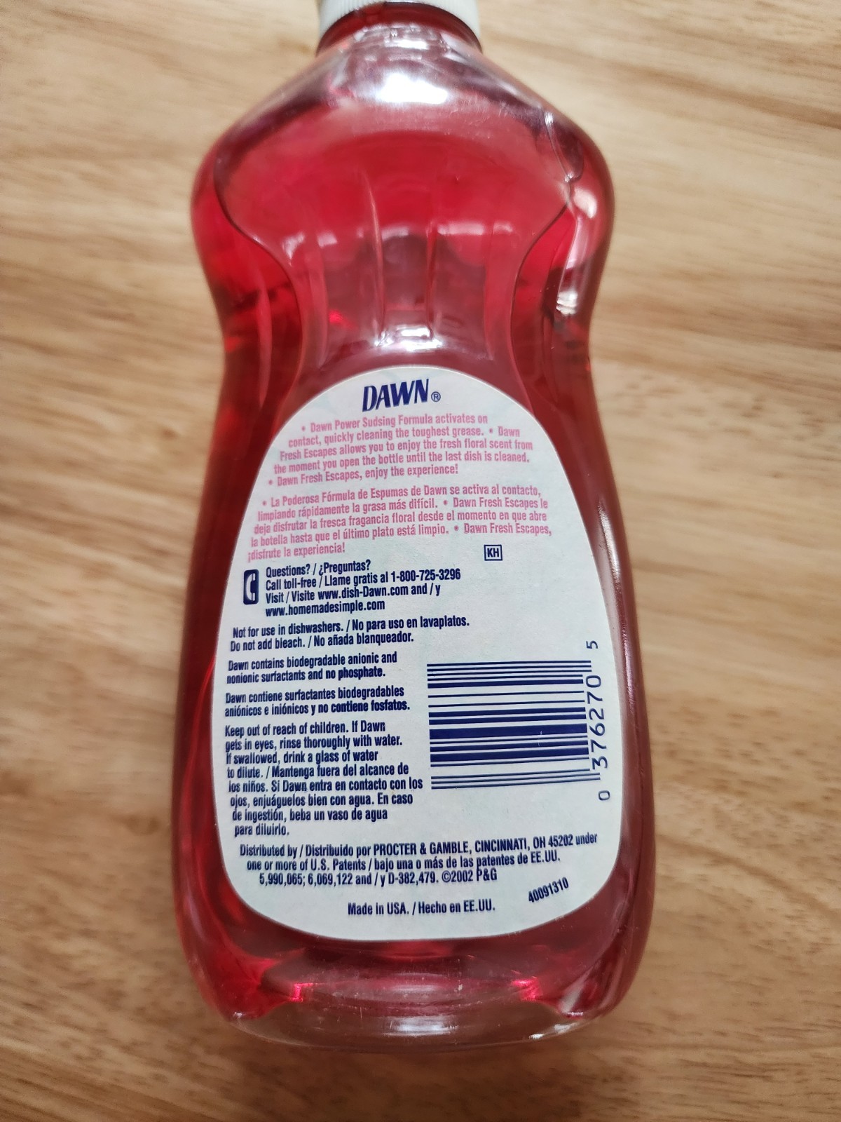 Vintage 2002 Dawn Ultra Dishwashing Liquid Fresh Escapes Wildflower Medley 12.6z