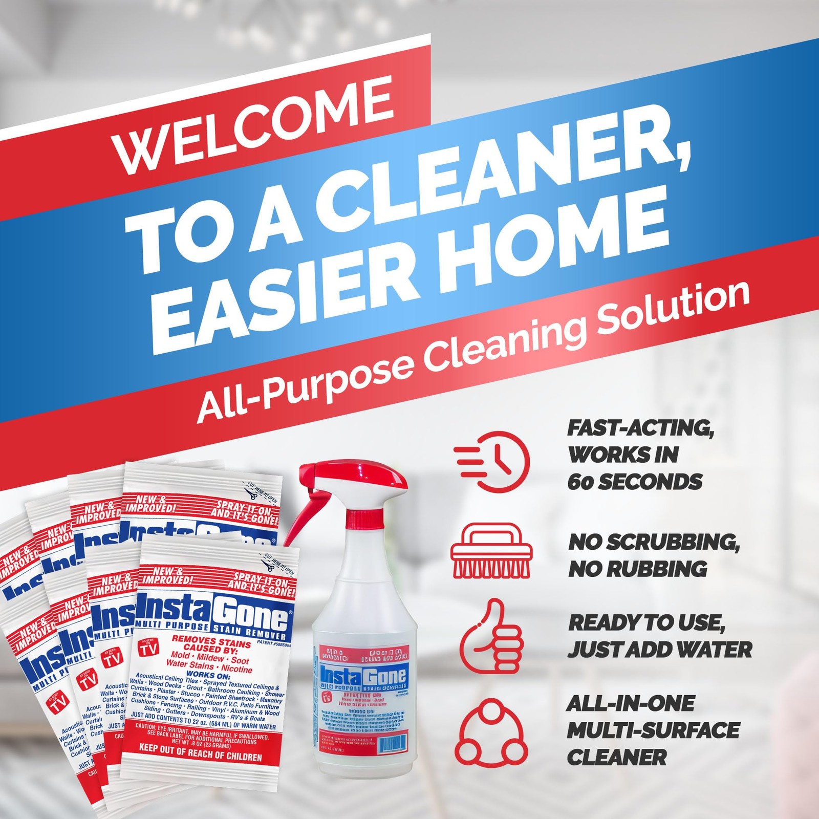 Stain Remover 8 Refill Pack 24oz Spray Bottle Just Add Water Indoor Outdoor
