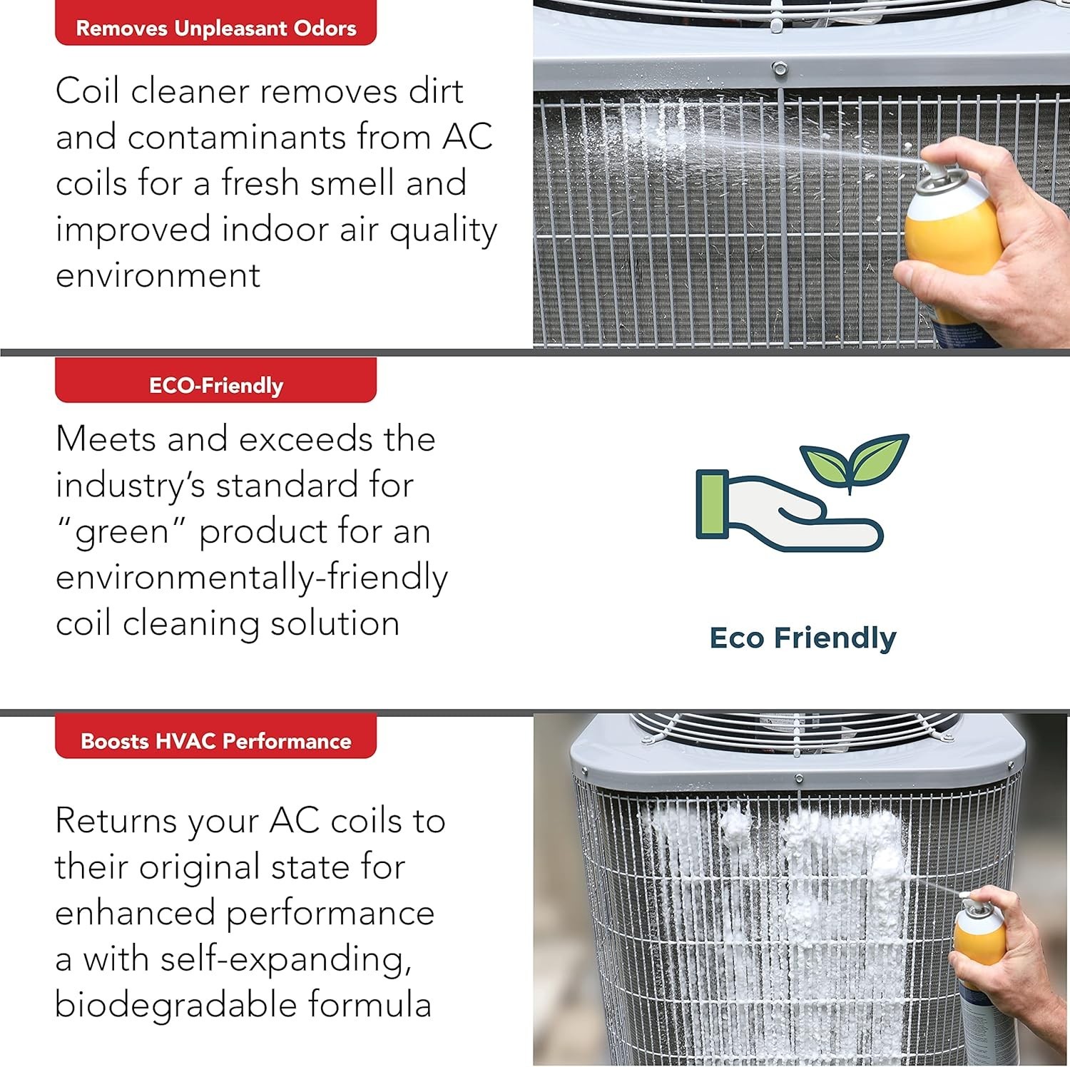 Biodegradable HVAC and Air Conditioner Coil Cleaner Foam Aerosol Spray, 19 fl…