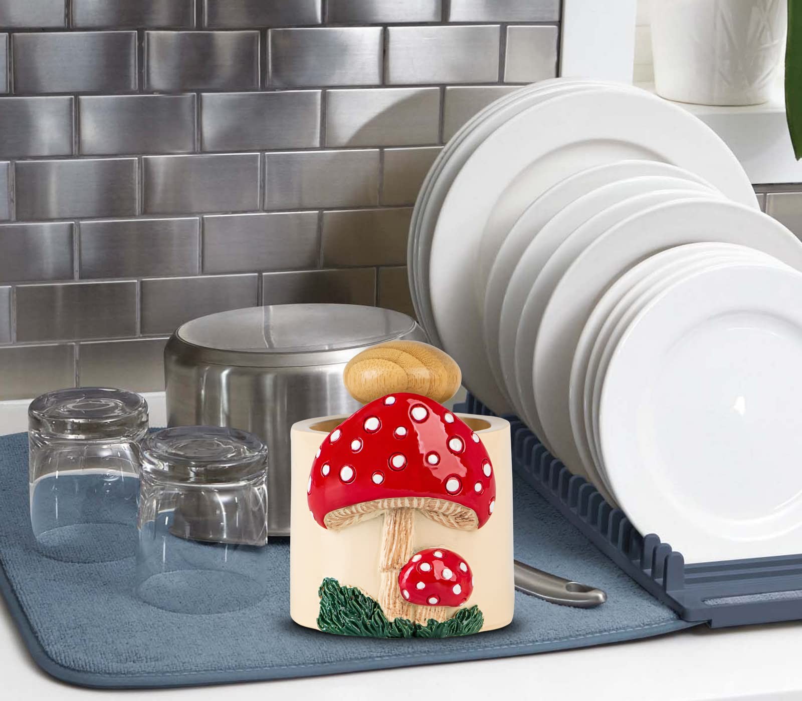 Mushroom Dish Brush Holder And Dish Scrubber Dish Brush And Holder Set Dish S…