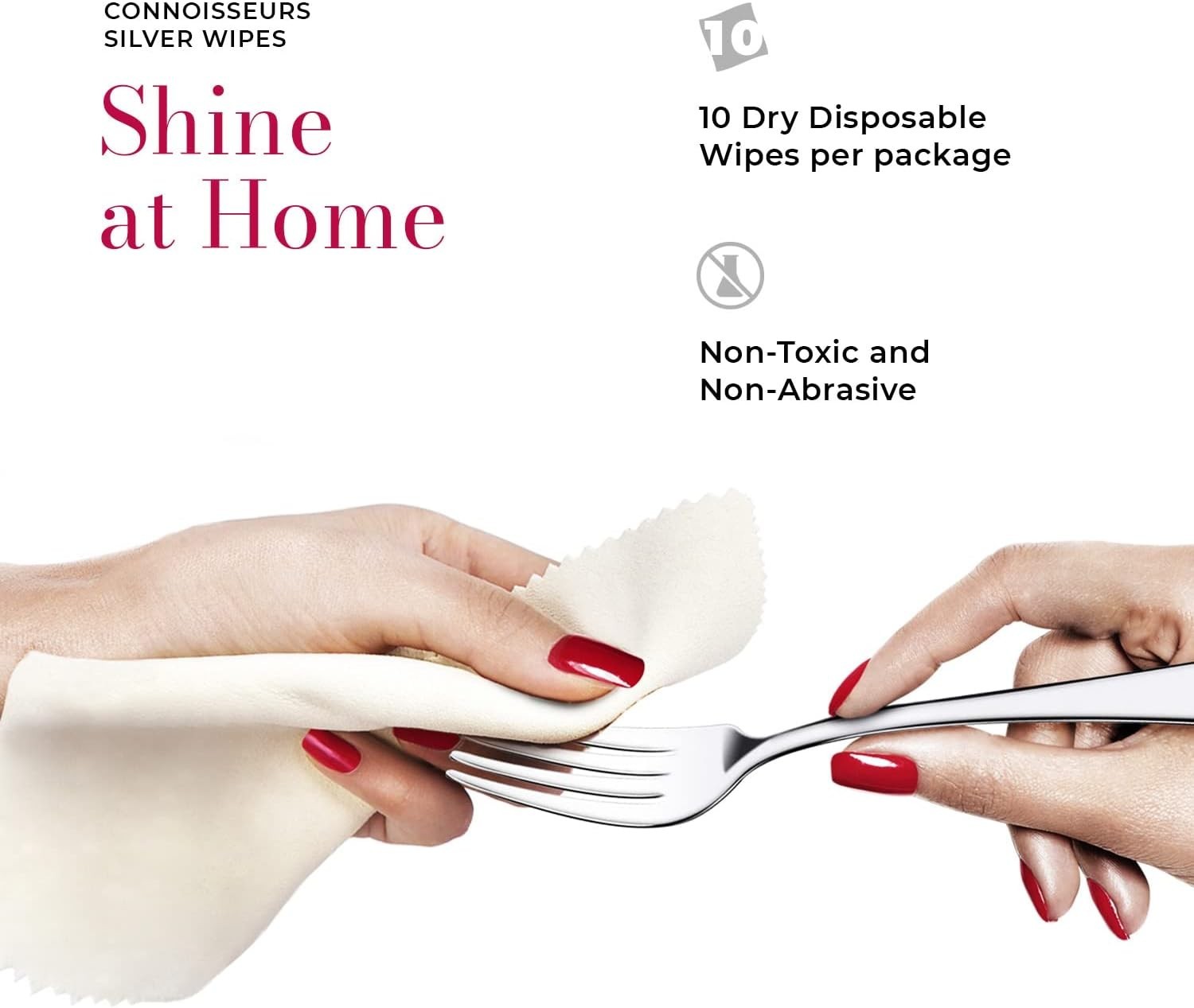 Elegant Silver Cleaner Wipes – 10 Disposable Wipes for Jewelry & Tableware