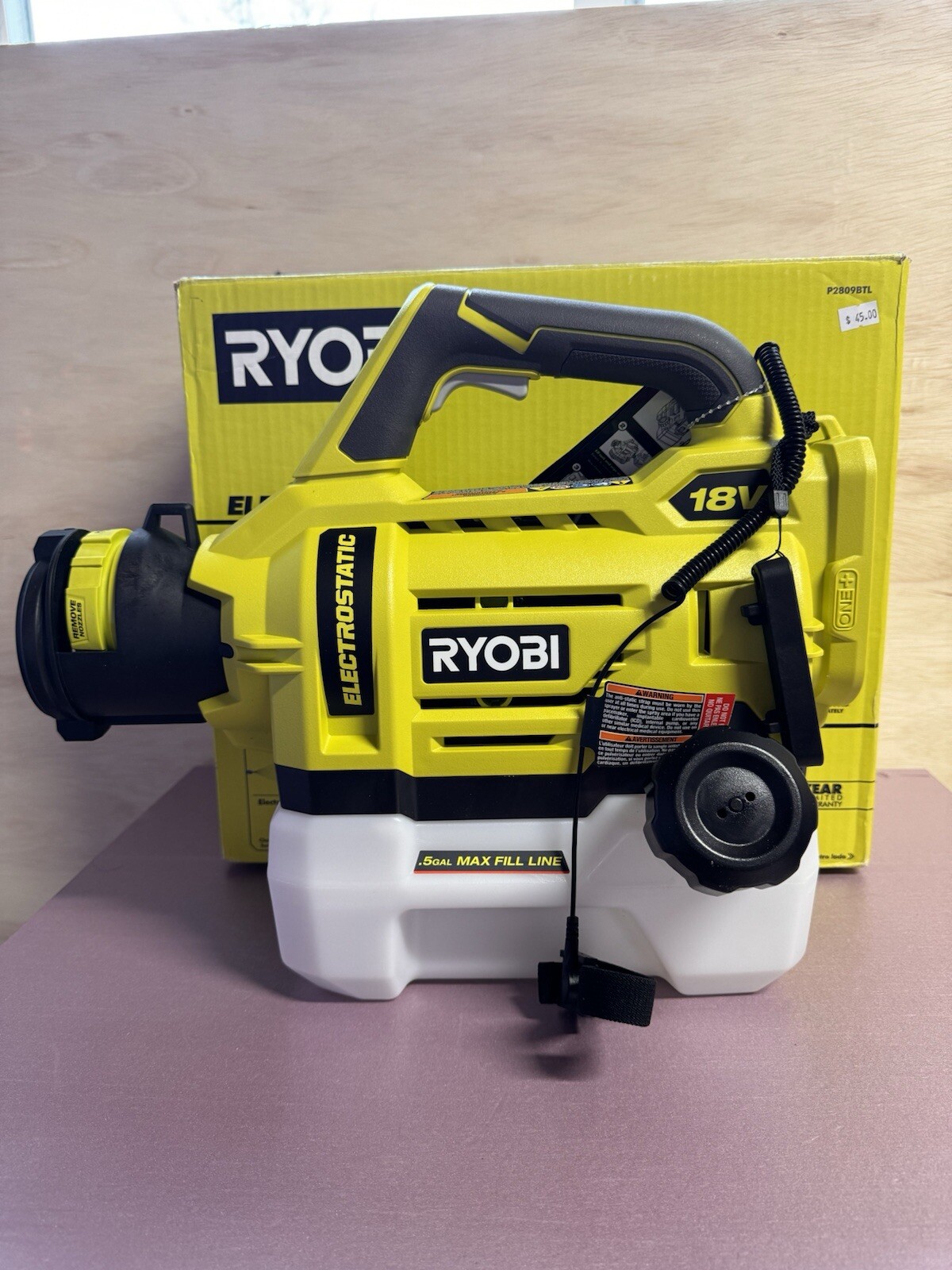 Ryobi 18v One +Sprayer P2809BTL 1/2 GAL Handheld Electrostatic (tool only)NewOB