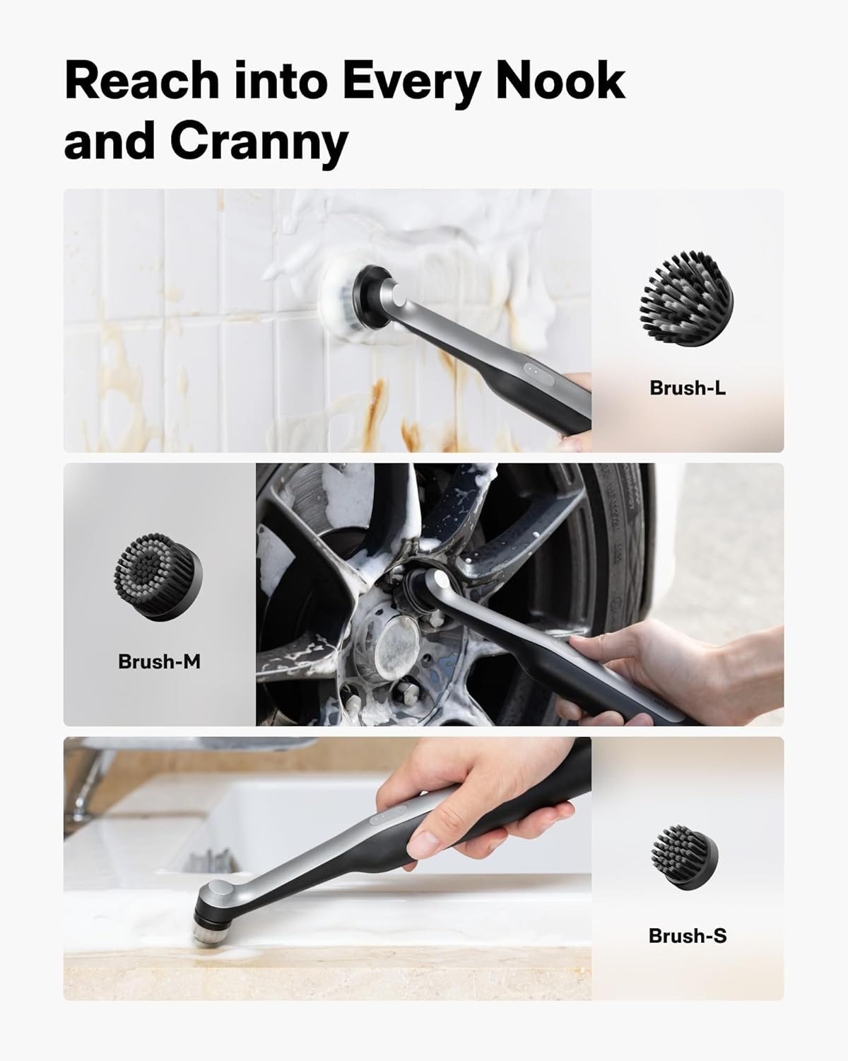 Wand™ Cordless Spin Scrubber, Electric Rechargeble Grout Cleaning Brush,