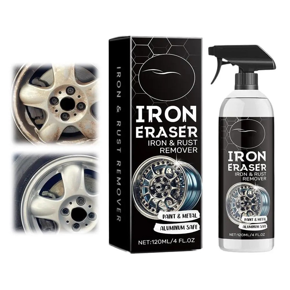 Iron Eraser Rust Remover Spray, Car Wheel Paint Brake Dust Fast Cleaner 120ml