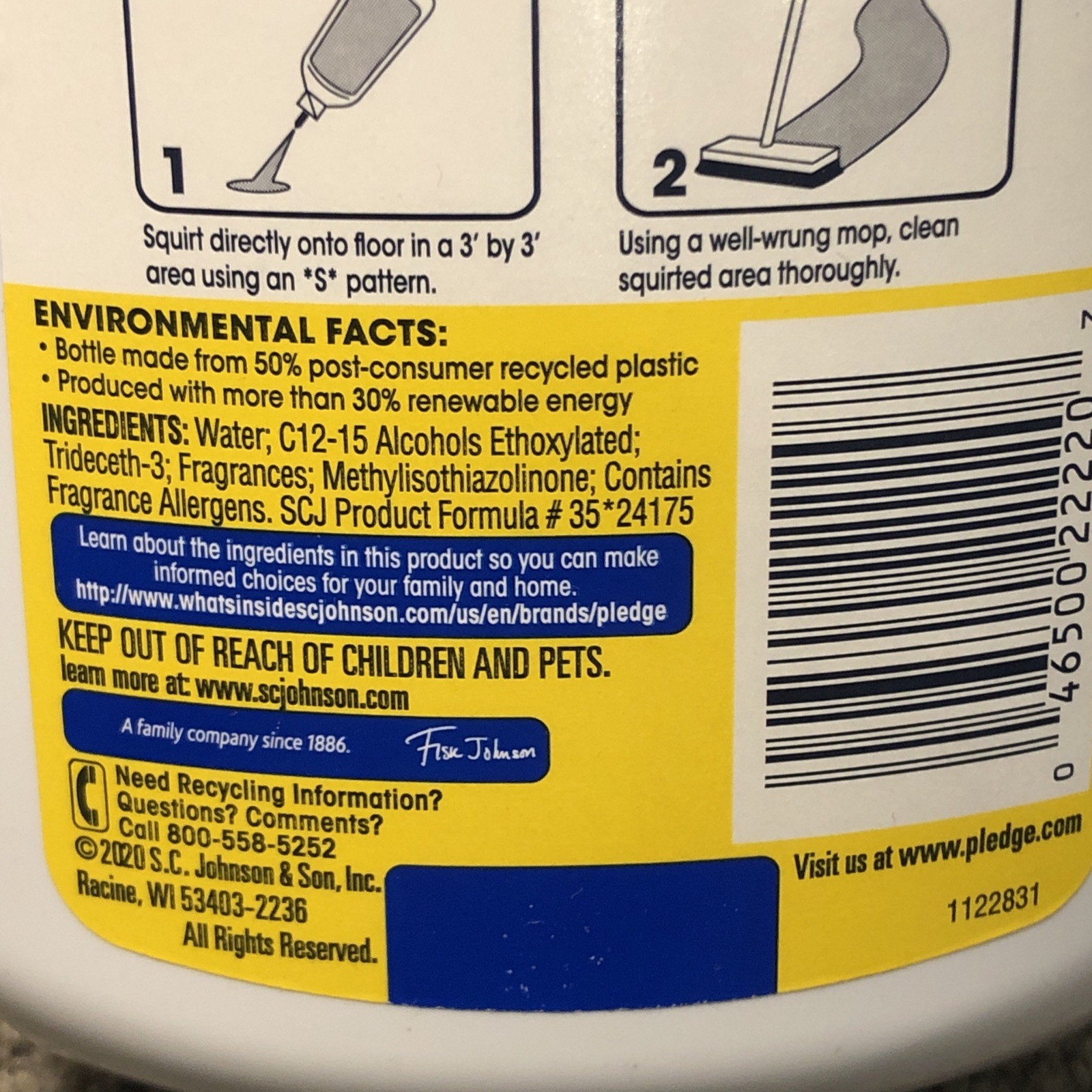 Pledge Clean It Multisurface Floor Cleaner Rainshower, 27oz