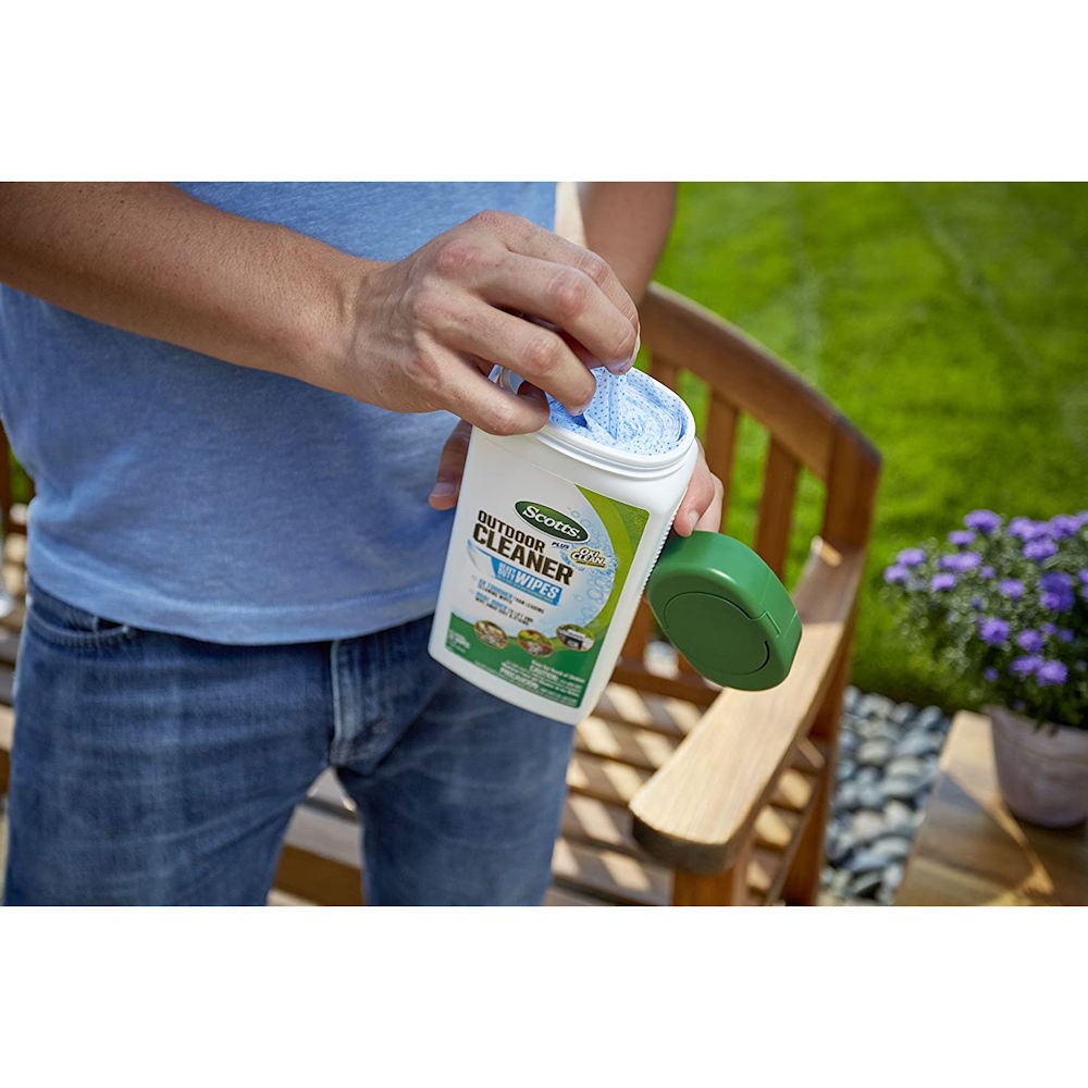 Scotts Outdoor Cleaner Plus­ OxiClean Heavy Duty Wipes 25 CT Container, 12 Pack