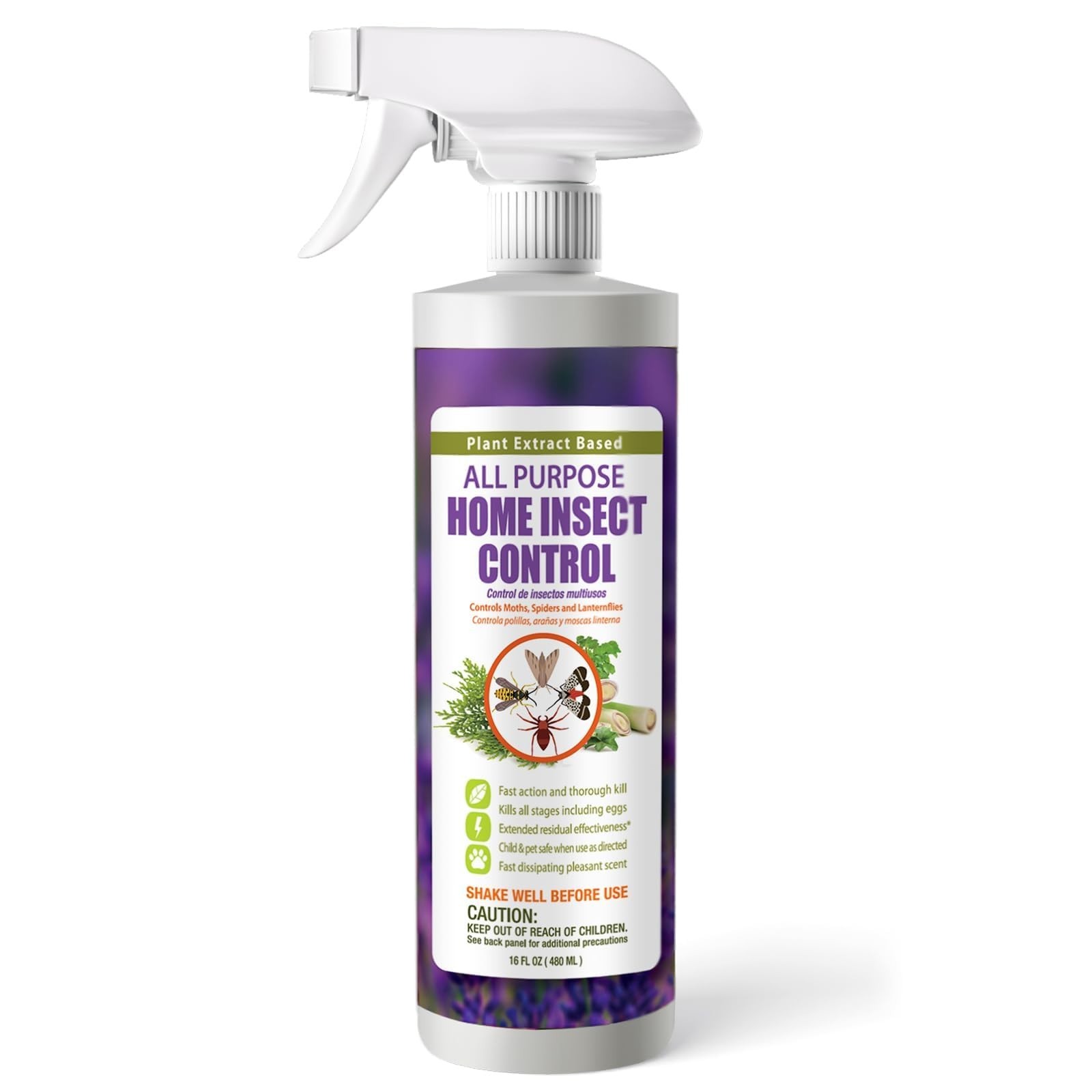 All-Purpose Insect Control 16 oz – Fast Kill Fleas, Roaches, Spiders, Non-Toxic