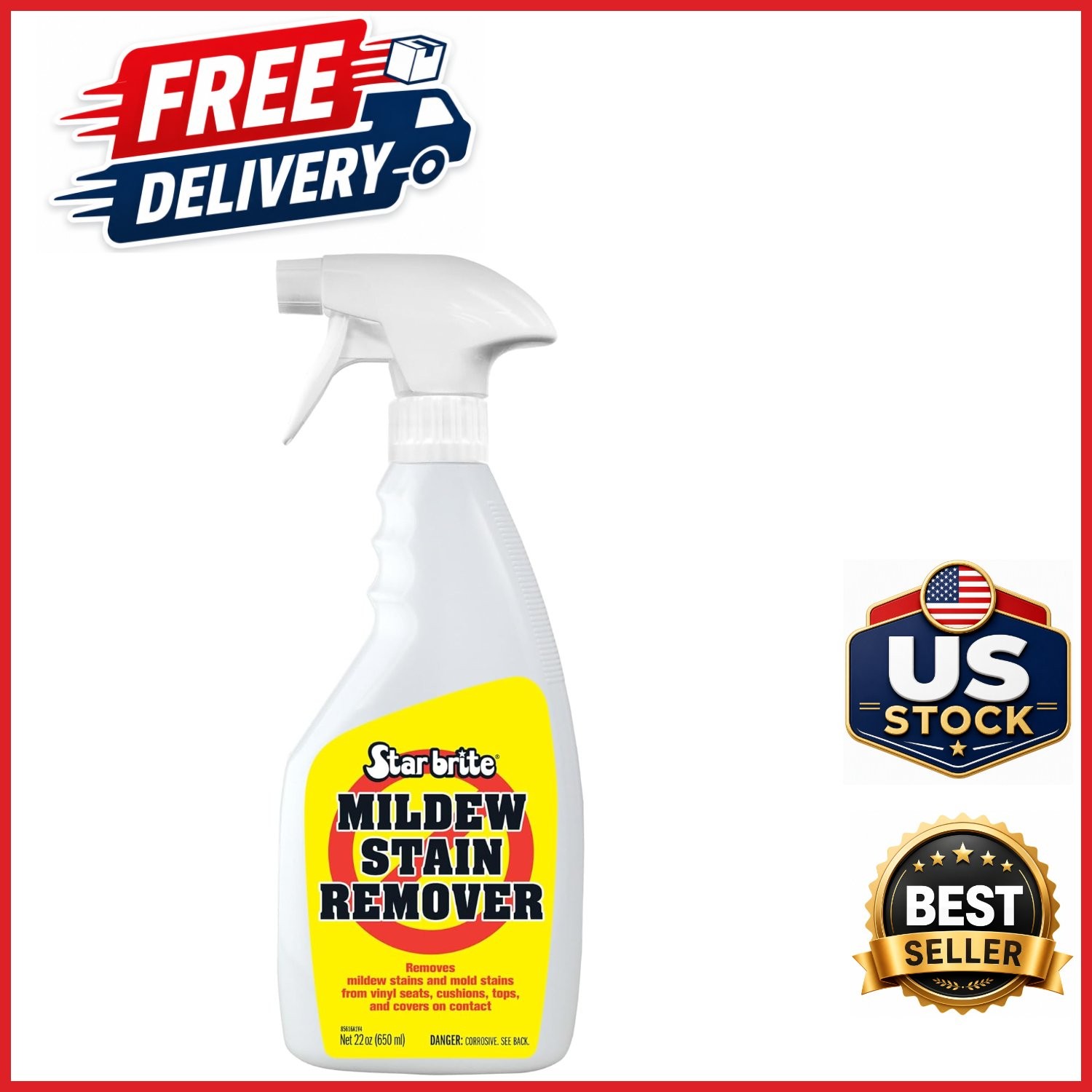 Concentrated Mildew Stain Remover Cleaner for Outdoor Surfaces 22 Fluid Oz