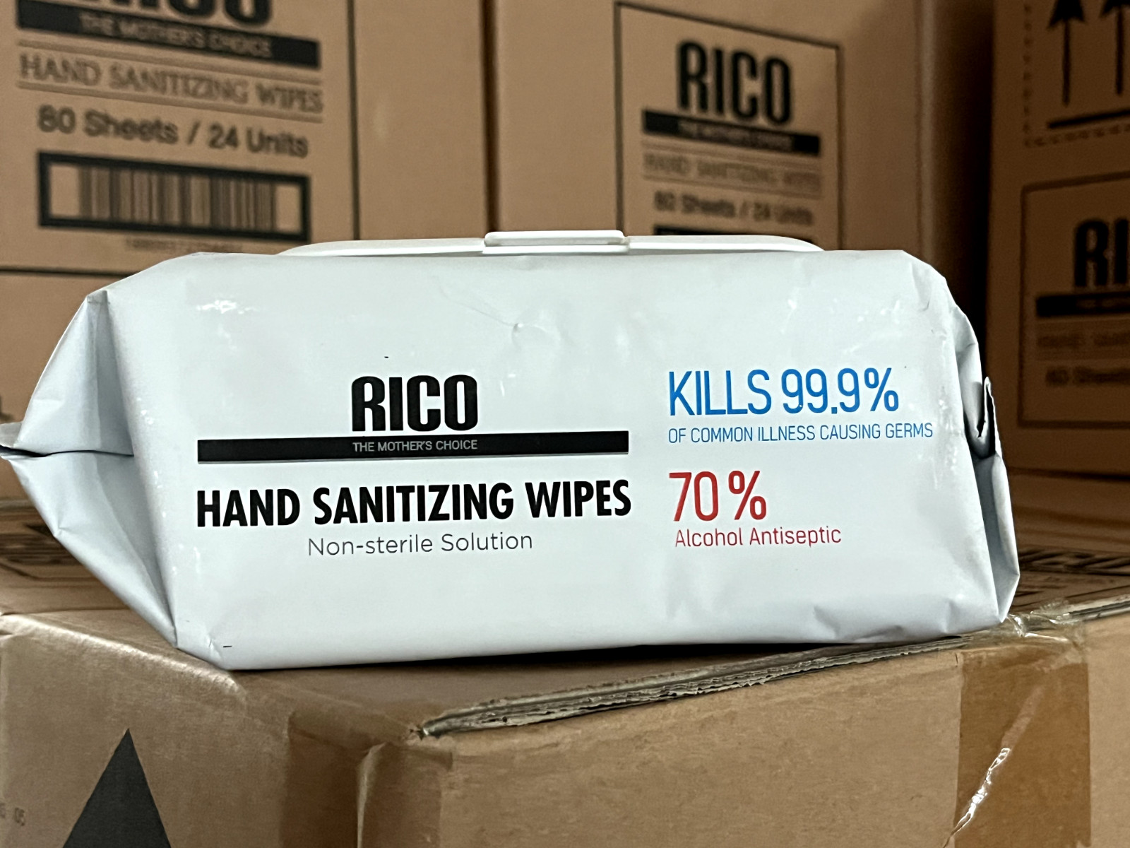 10 Packs Rico The Mother’s Choice Hand Santizing Wipes 70% Alcohol – 80/Pack