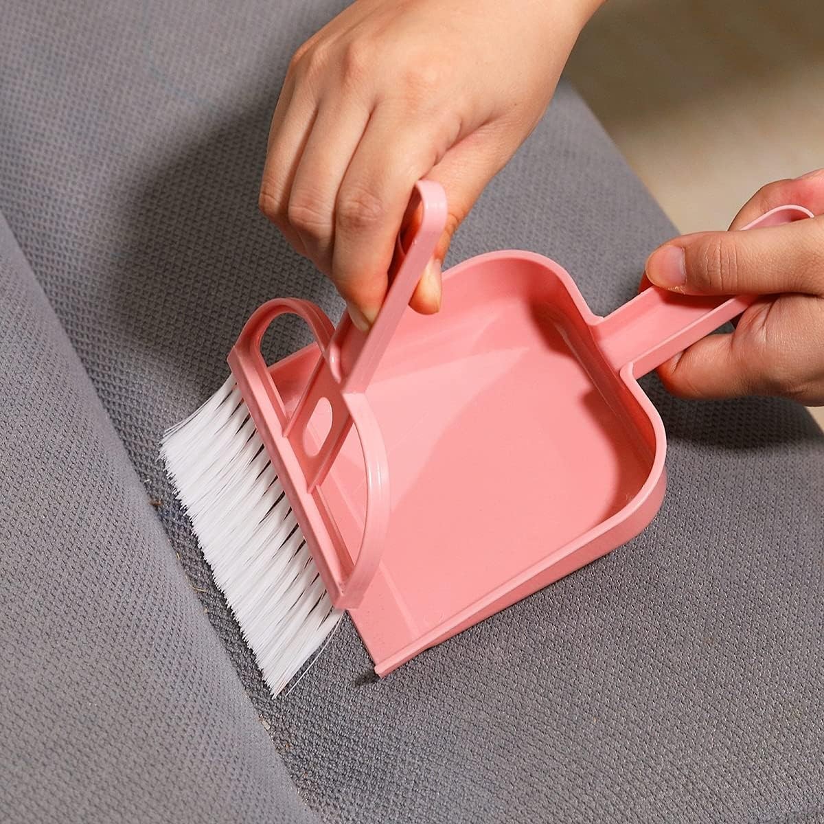 Loutor Mini Hand Broom and Dustpan Set Small Dust Pans with Brush Set