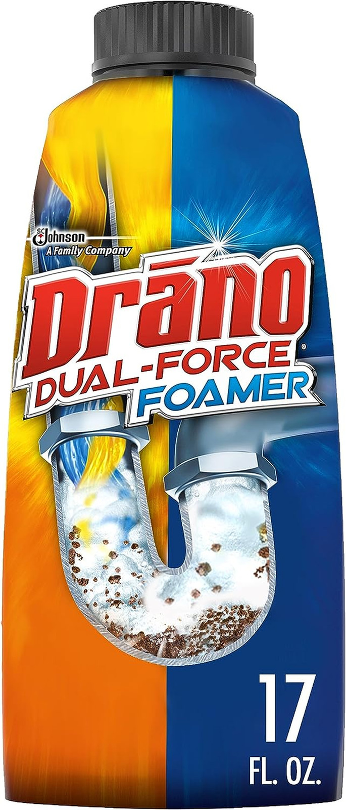Dual-Force Foamer Drain Clog Remover and Cleaner for Shower or Sink Drains, Uncl
