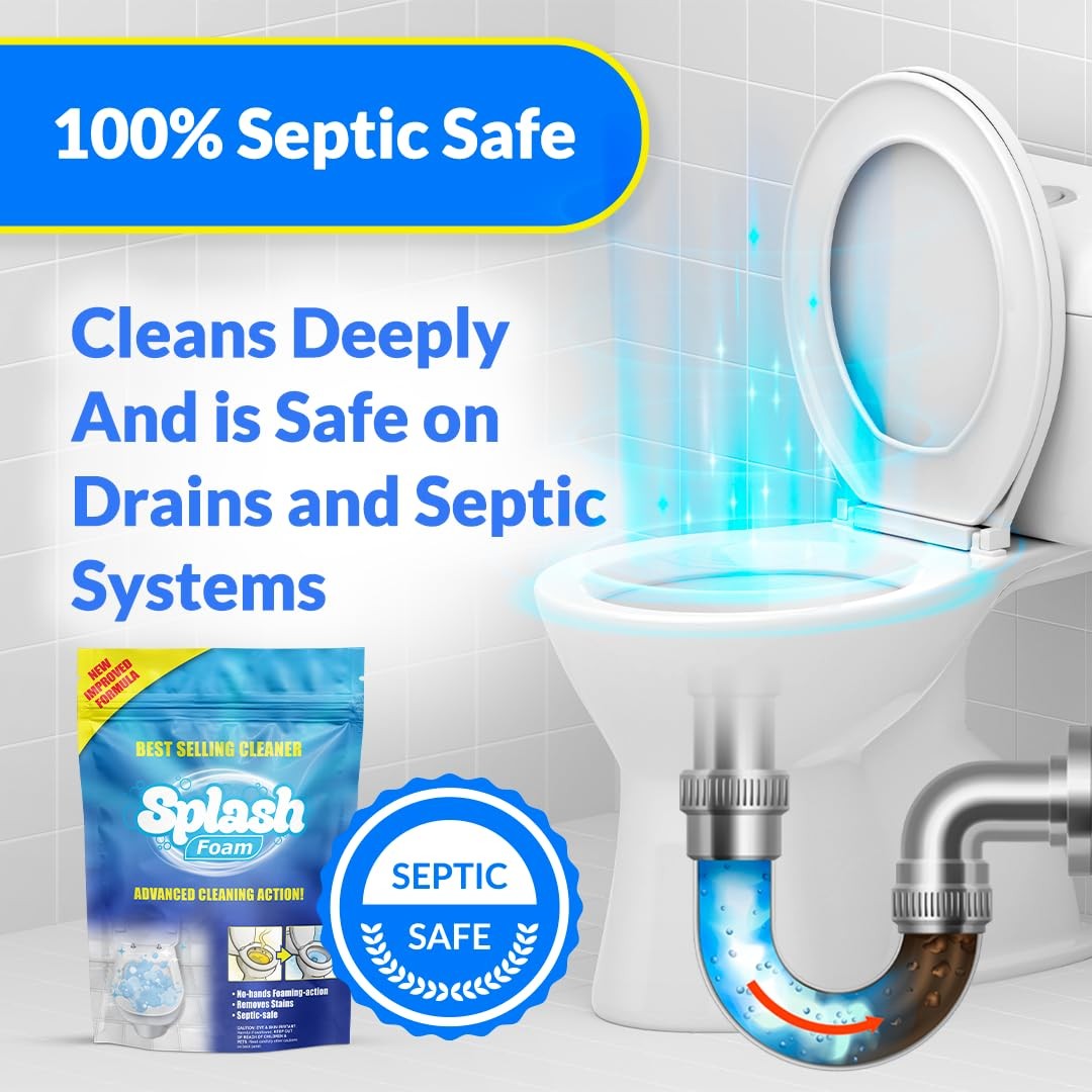 Splash Foam Toilet Cleaner Self Activating Cleaning Powder for Toilet Bowl C…