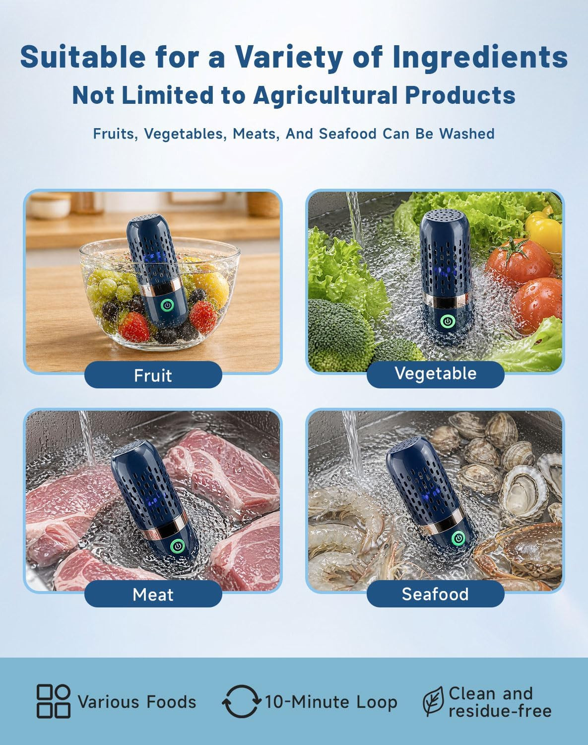 PurePod Produce Cleaner, 2026 New Pure Pod Vegetable and Fruit Cleaner, 10 Minut