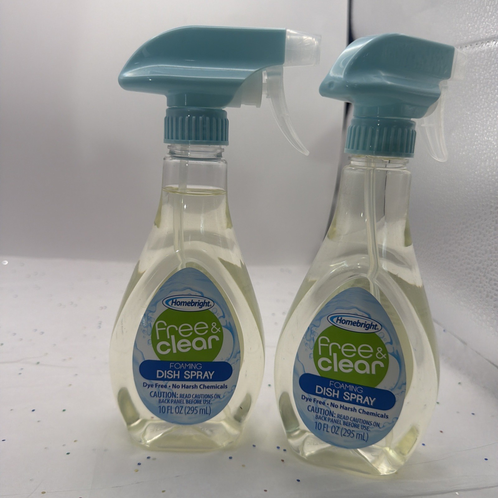 Homebright Free & Clear Foaming Dish Spray Dye-Free 10 fl oz 2 Pack