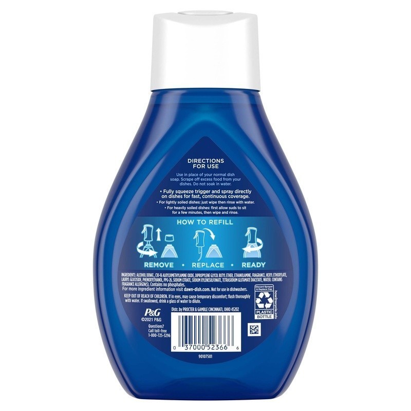 3 Pack Dish Soap Refill Fresh Scent Spray Cleaner 5X Grease Cutting Power New