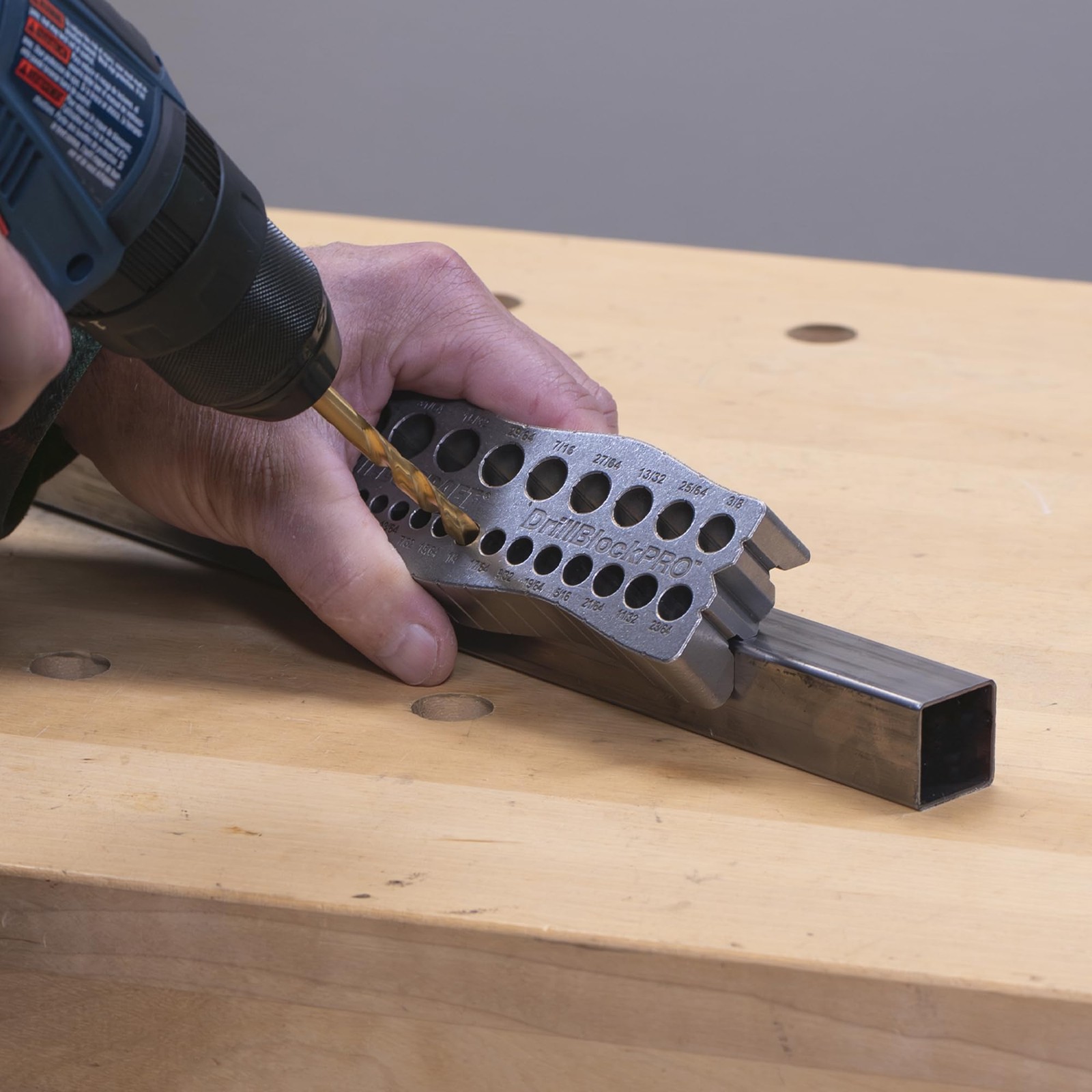 1307 Drill Block PRO – All-Metal Handheld Drilling Guide for Straight Holes. …