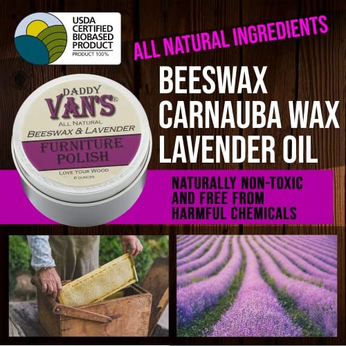 Daddy Van’s All Natural Beeswax & Lavender Furniture Polish – Chemical-Free,