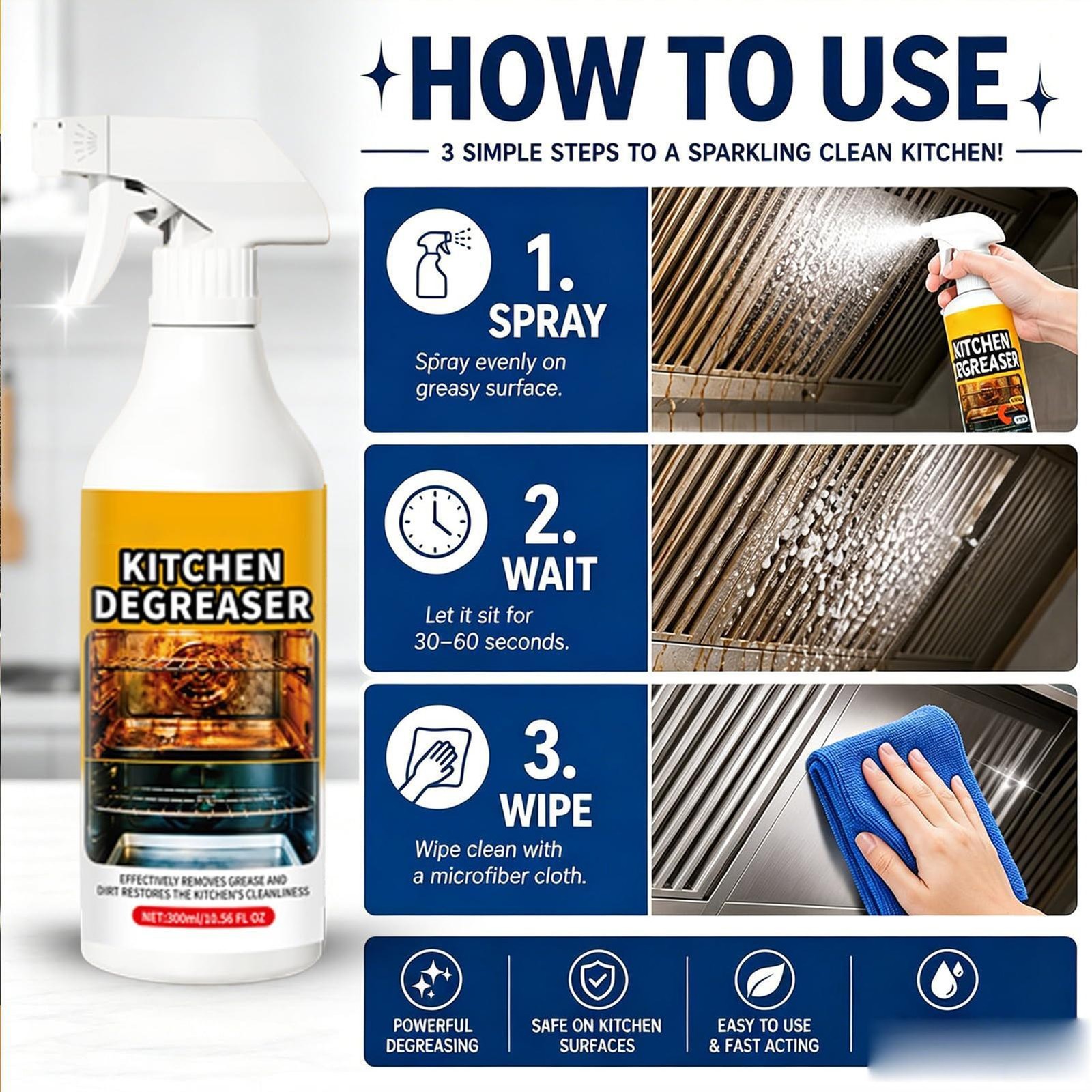 2026 New Kitchen Degreaser Grease Killer Spray Grill Cleaner Spray For Grates